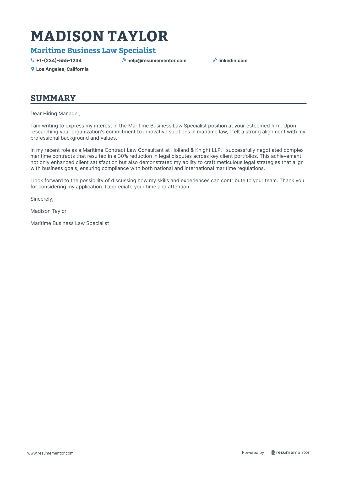 Maritime Business Law Specialist