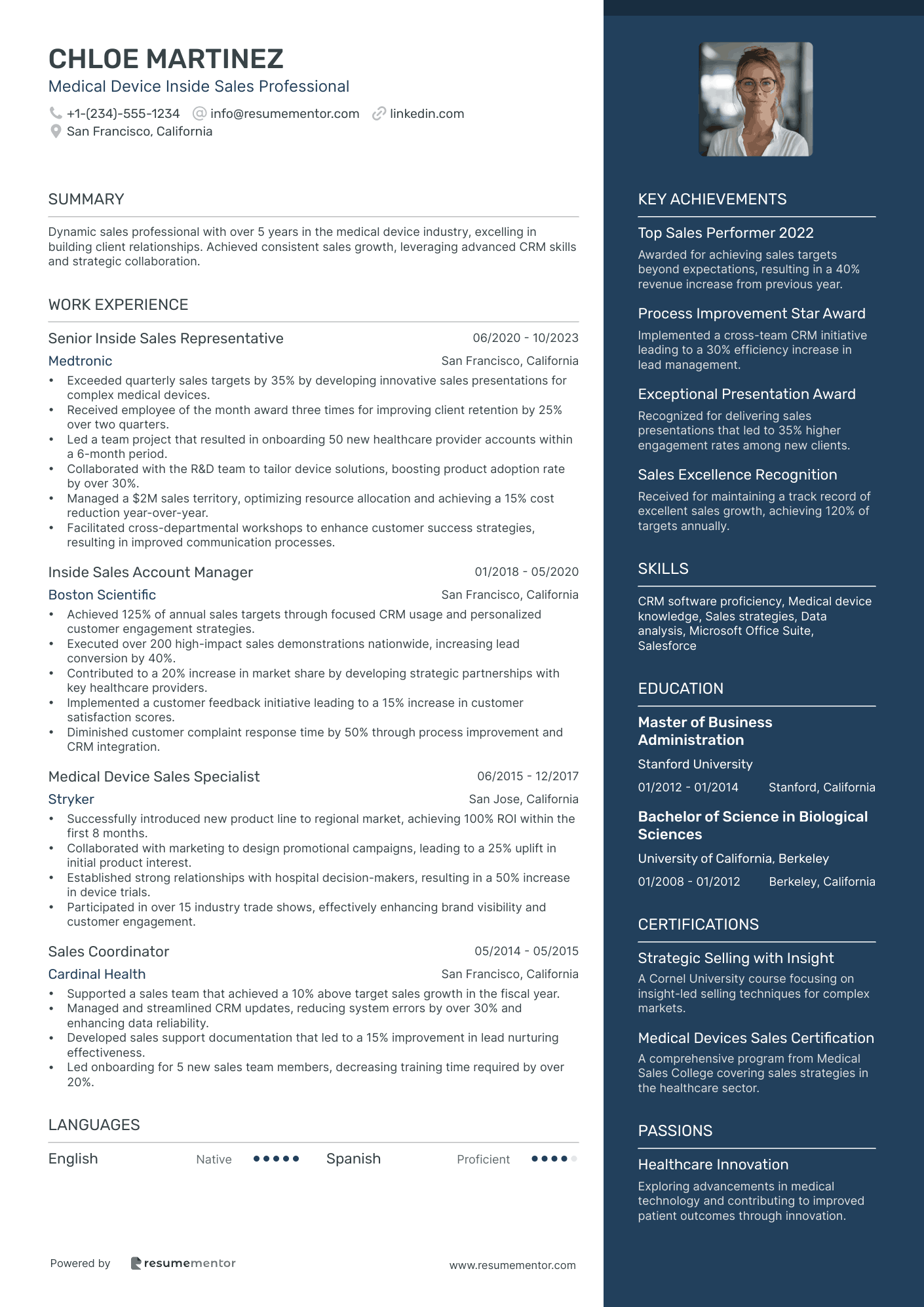 Medical Device Inside Sales Professional