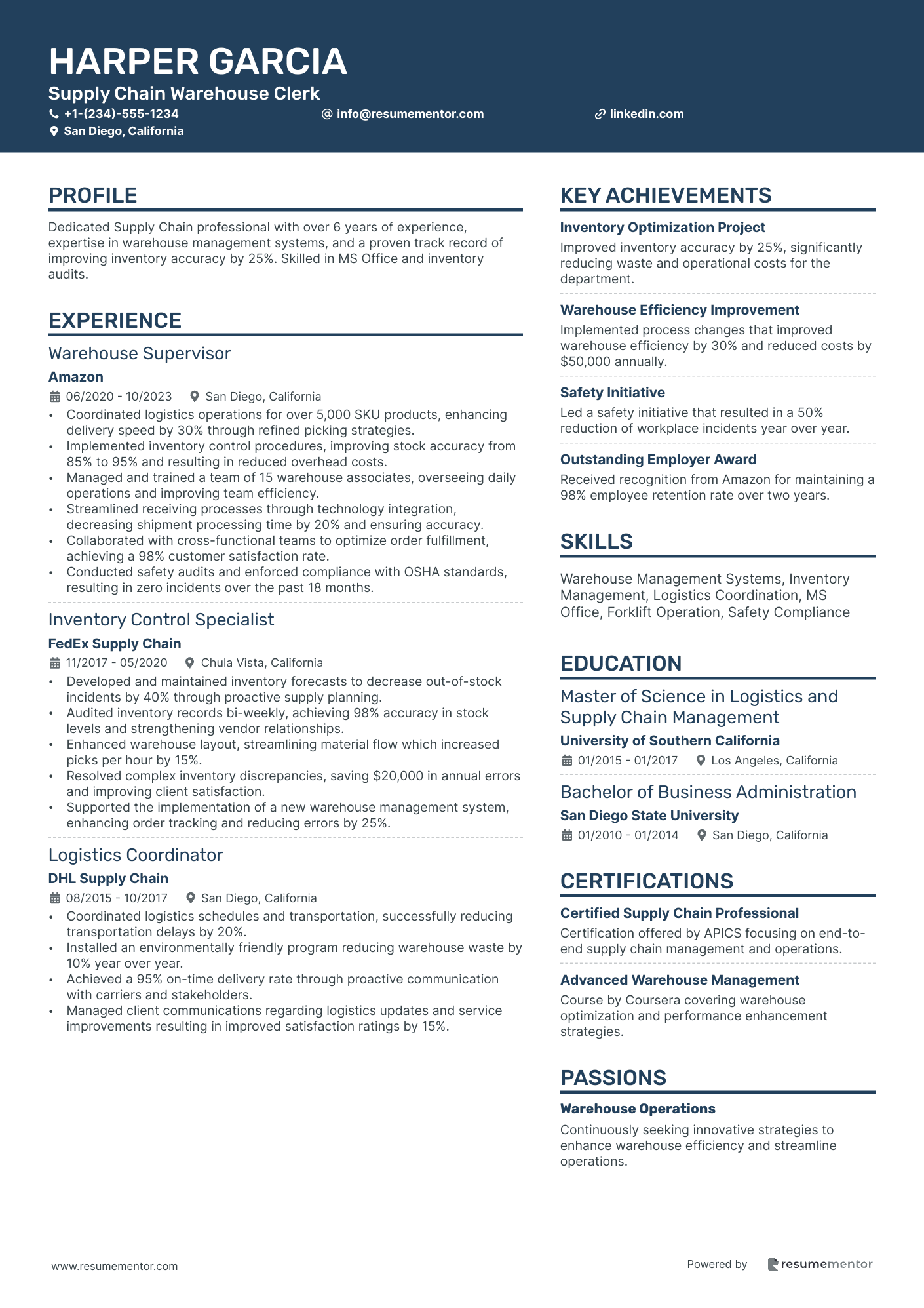 Supply Chain Warehouse Clerk