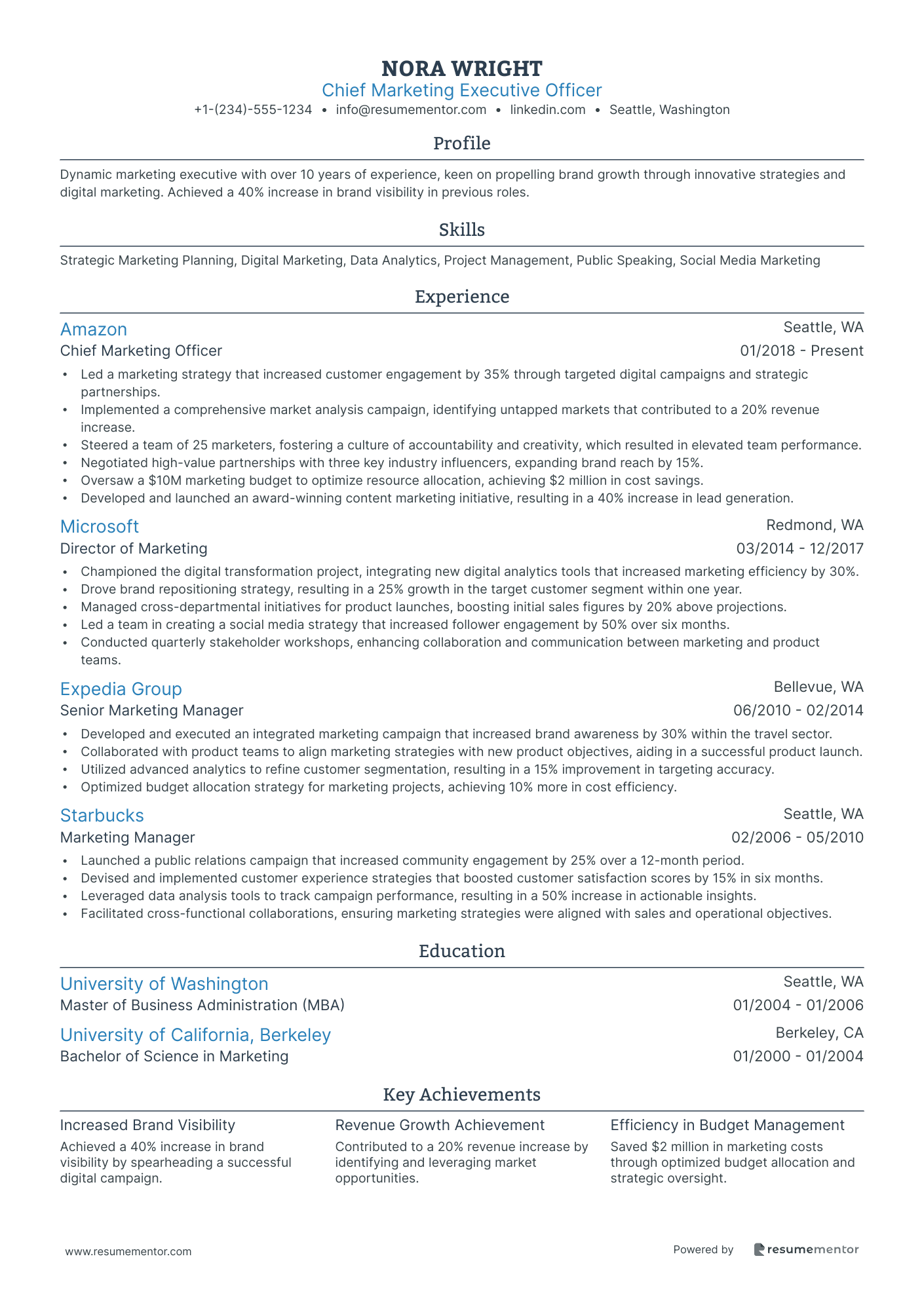 Chief Marketing Executive Officer