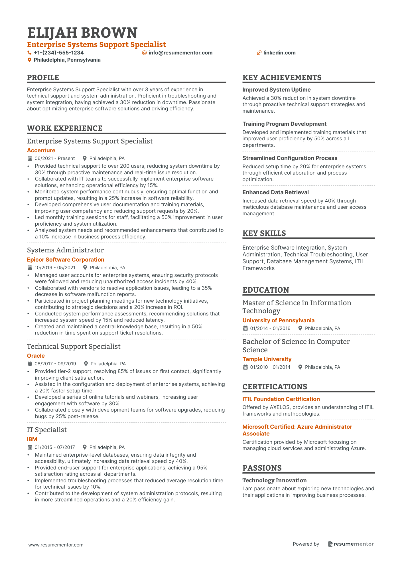 Enterprise Systems Support Specialist