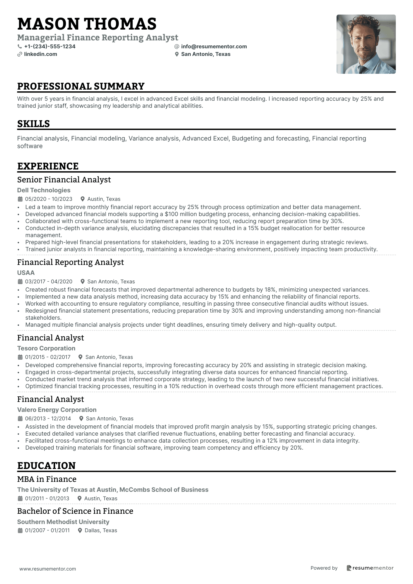 Managerial Finance Reporting Analyst
