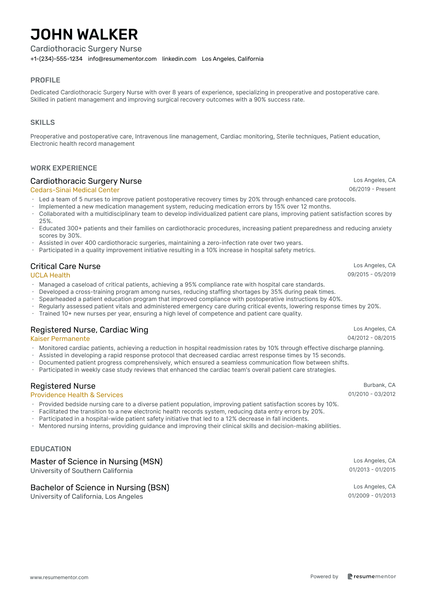 Cardiothoracic Surgery Nurse