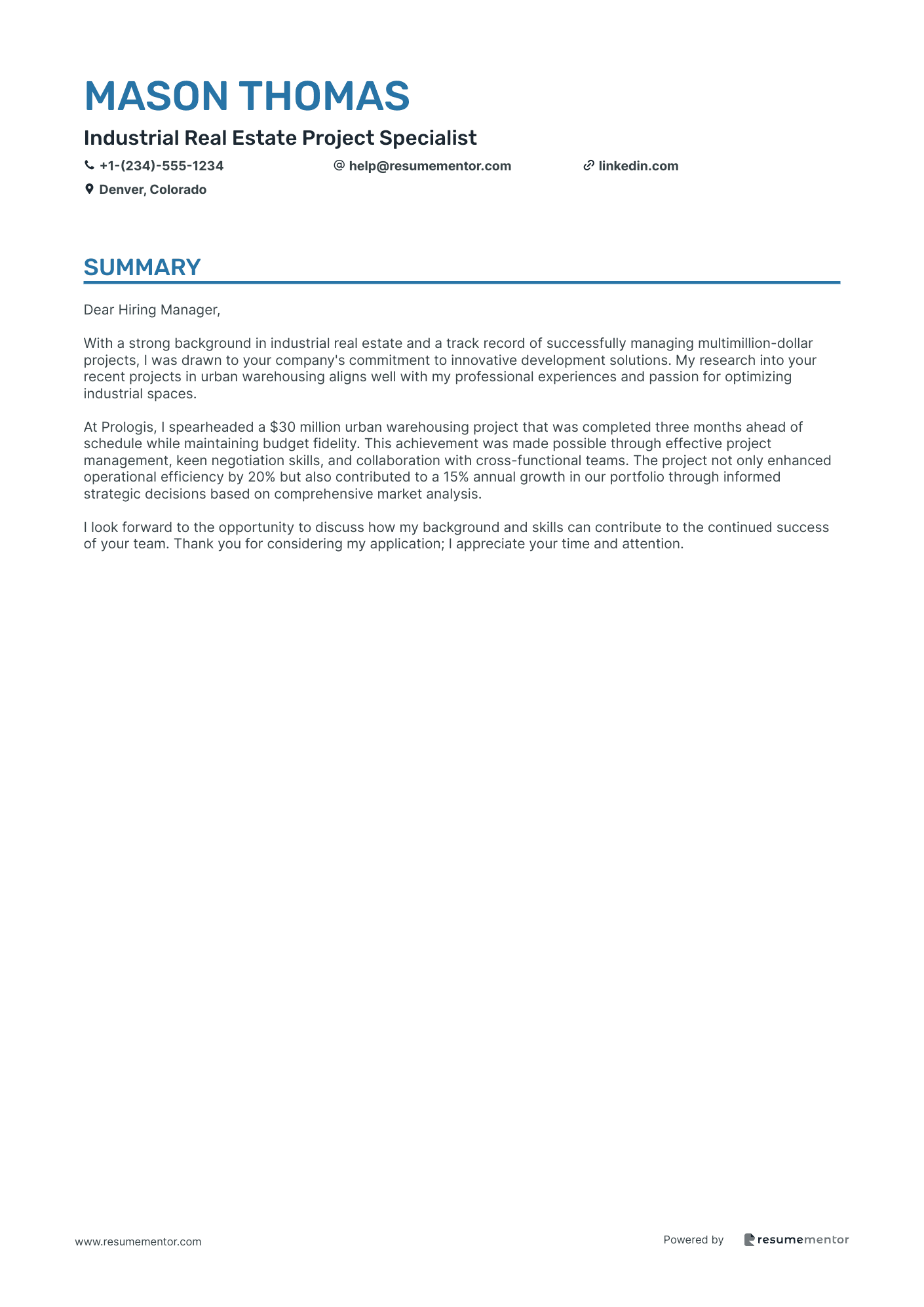 Industrial Real Estate Project Specialist