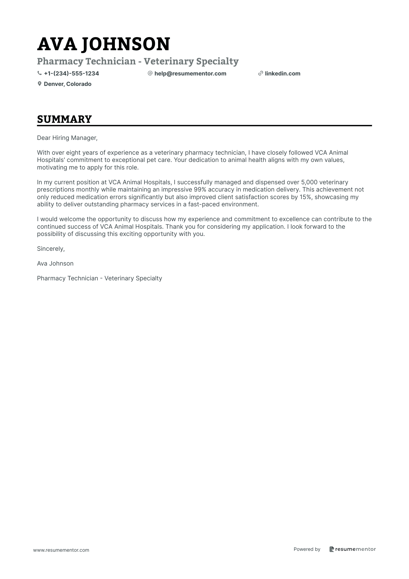 Pharmacy Technician   Veterinary Specialty
