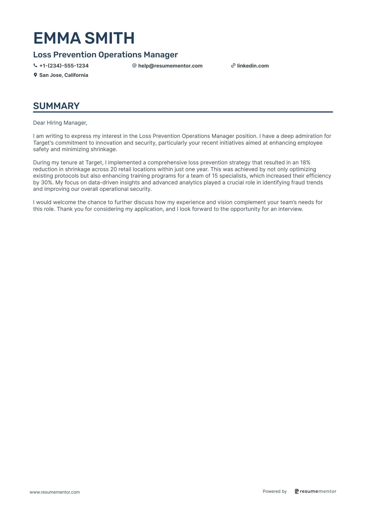 Loss Prevention Operations Manager