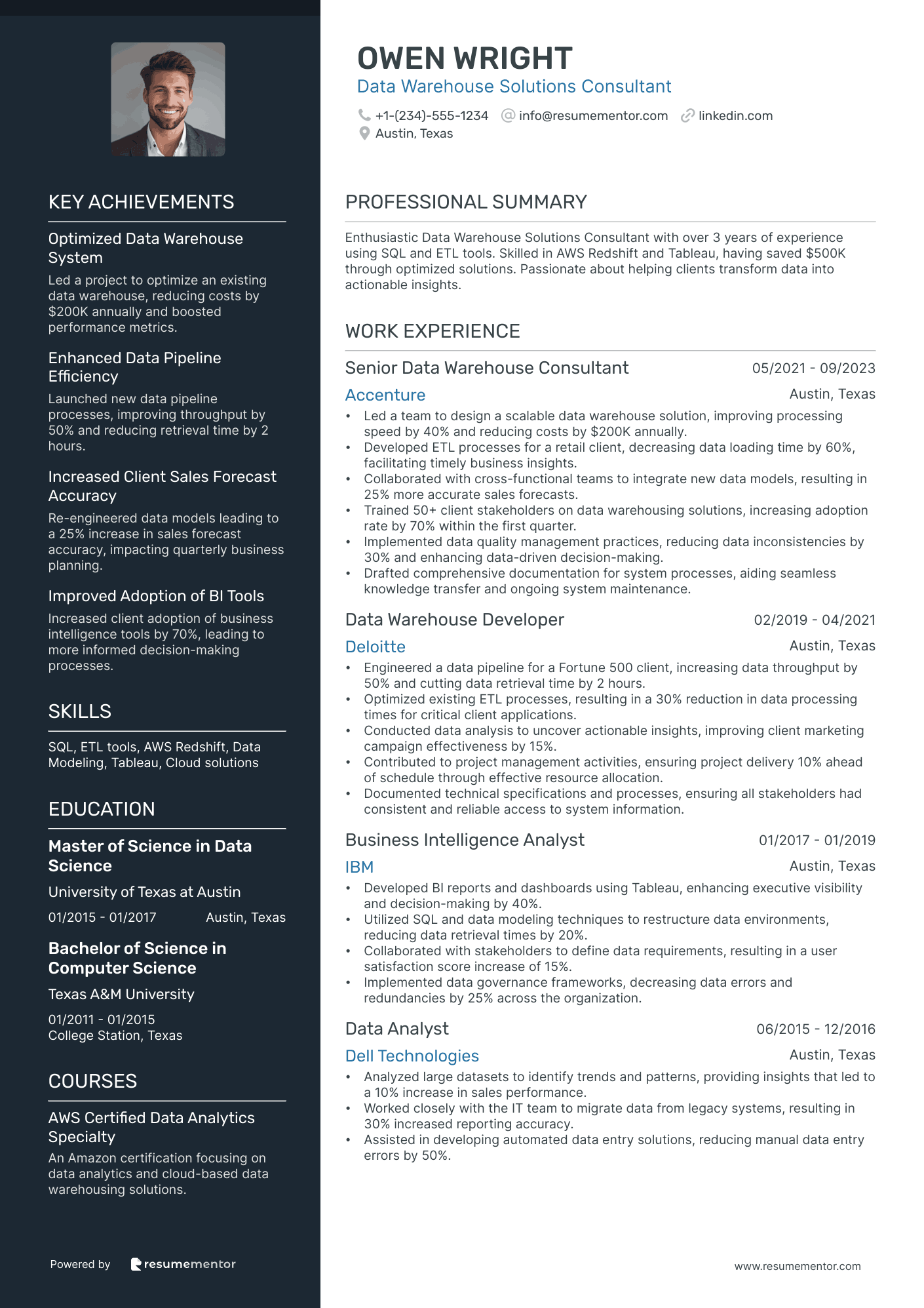 Data Warehouse Solutions Consultant