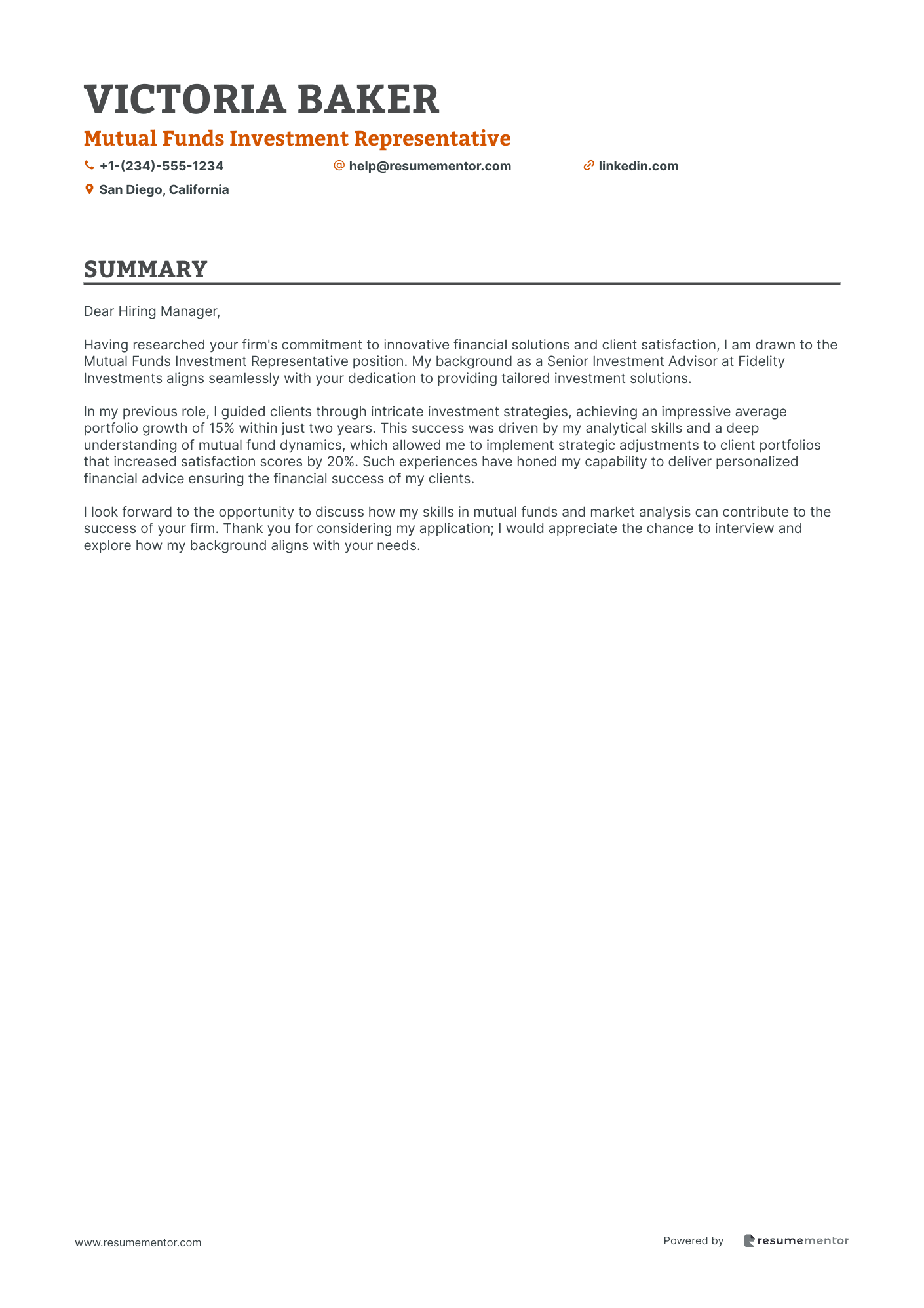 Mutual Funds Investment Representative