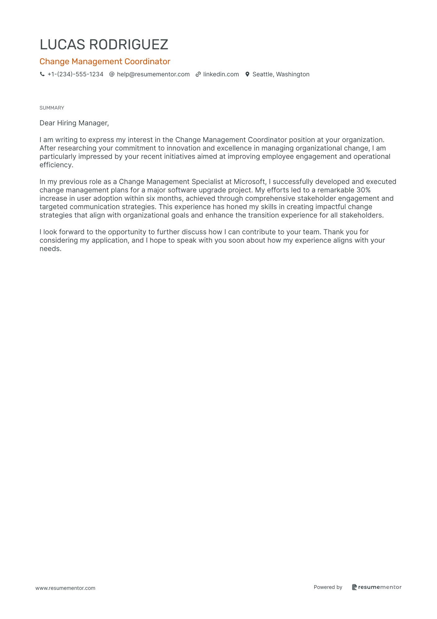Change Management Coordinator