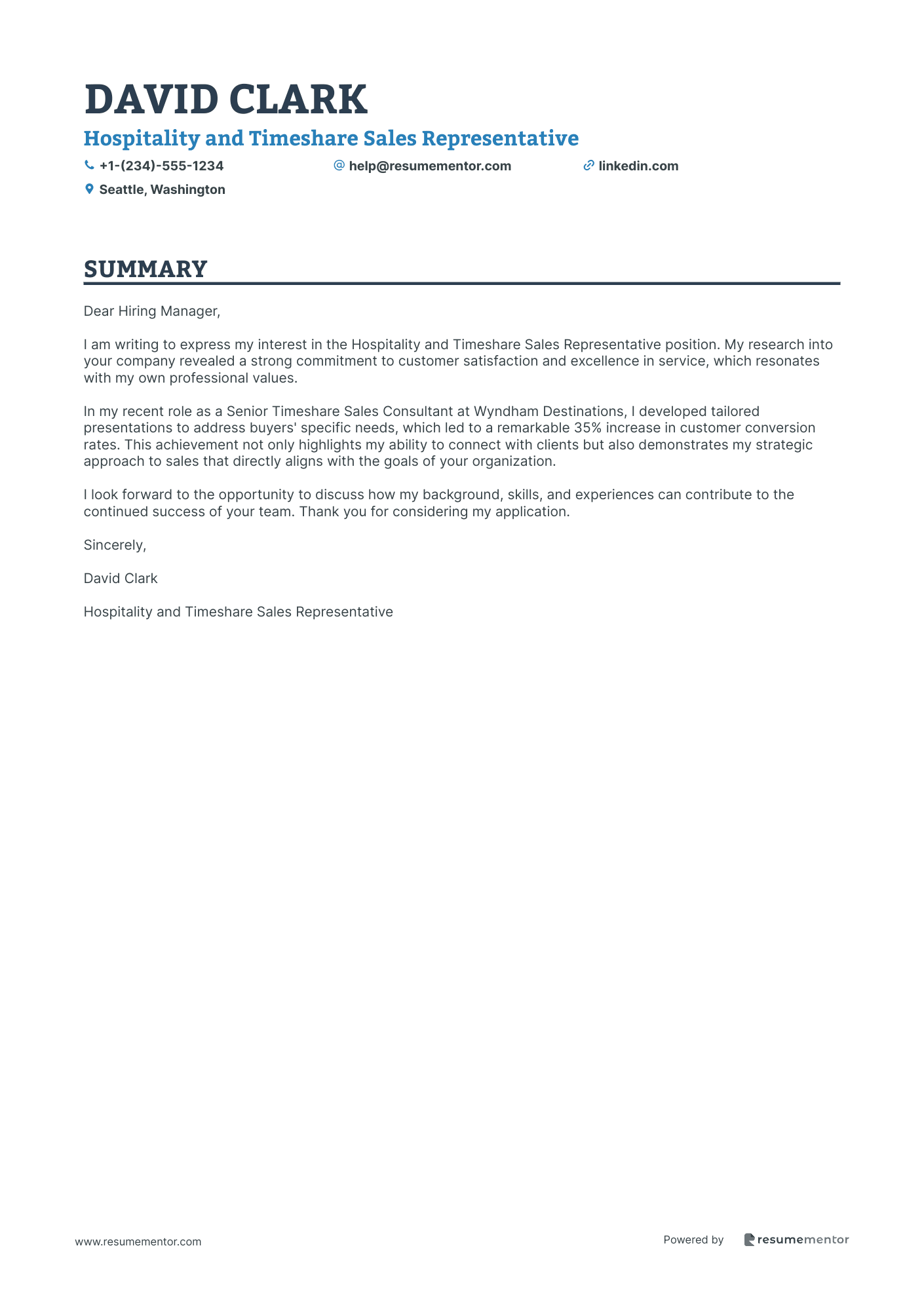 Hospitality and Timeshare Sales Representative