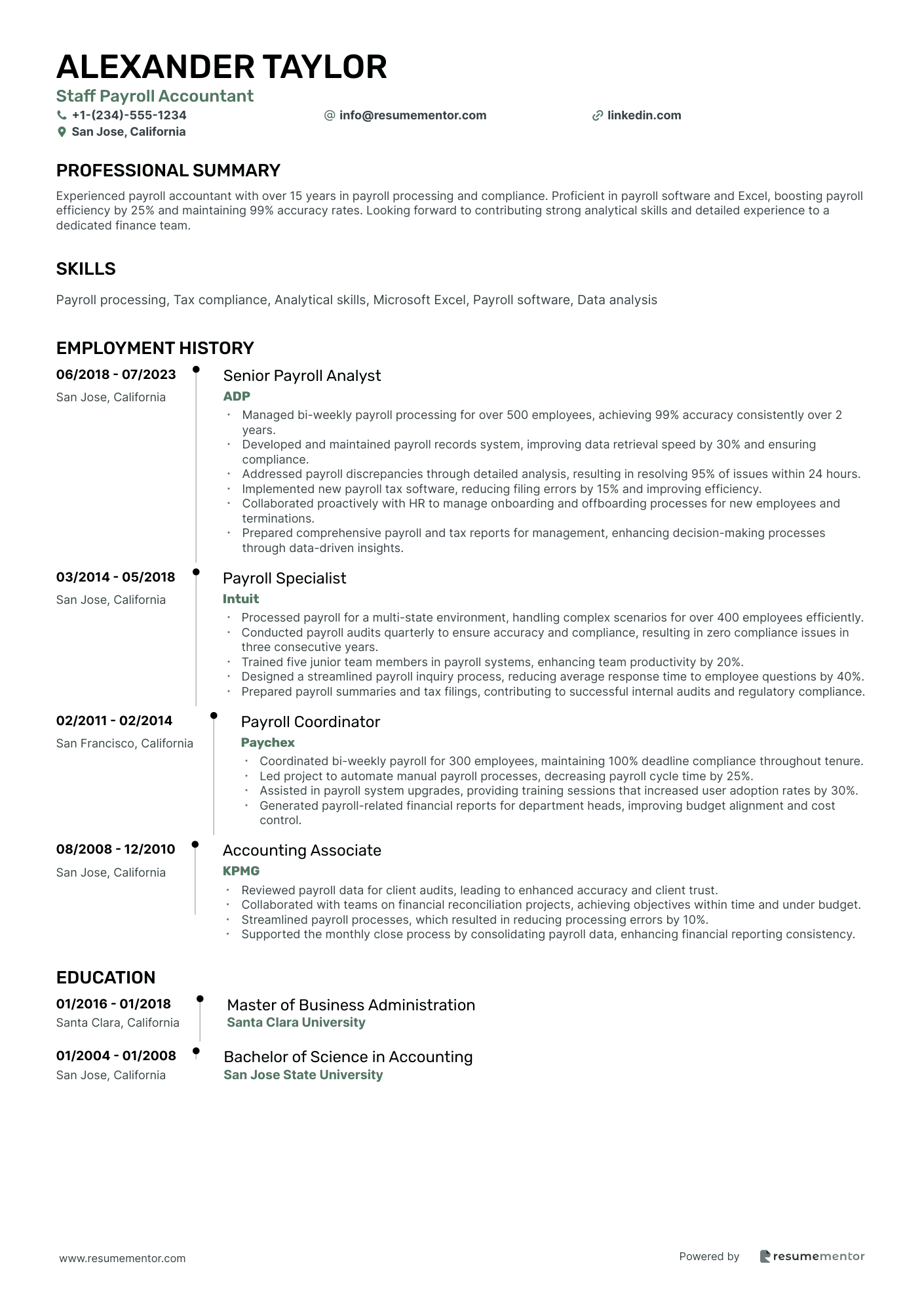 Staff Payroll Accountant