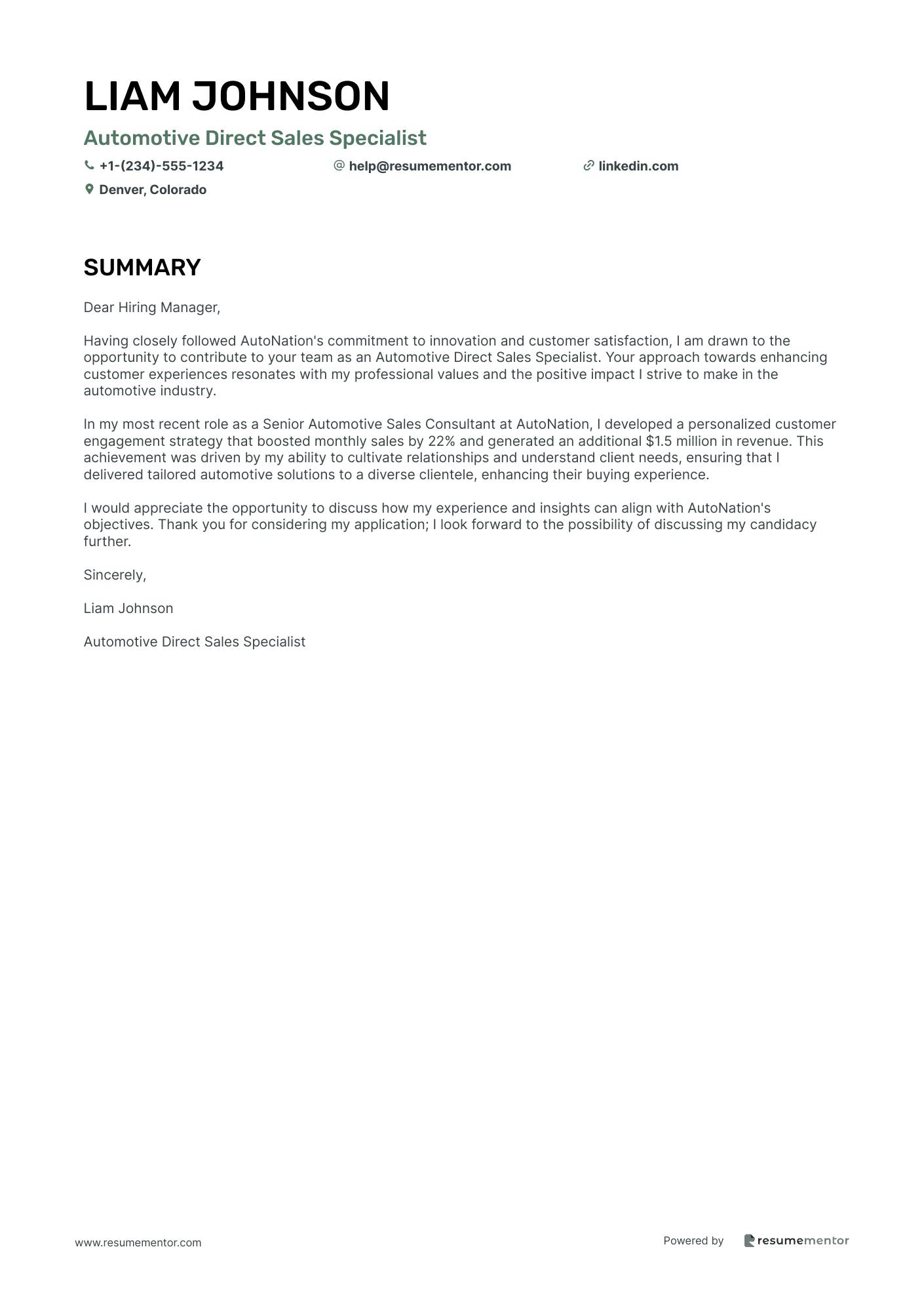 Automotive Direct Sales Specialist