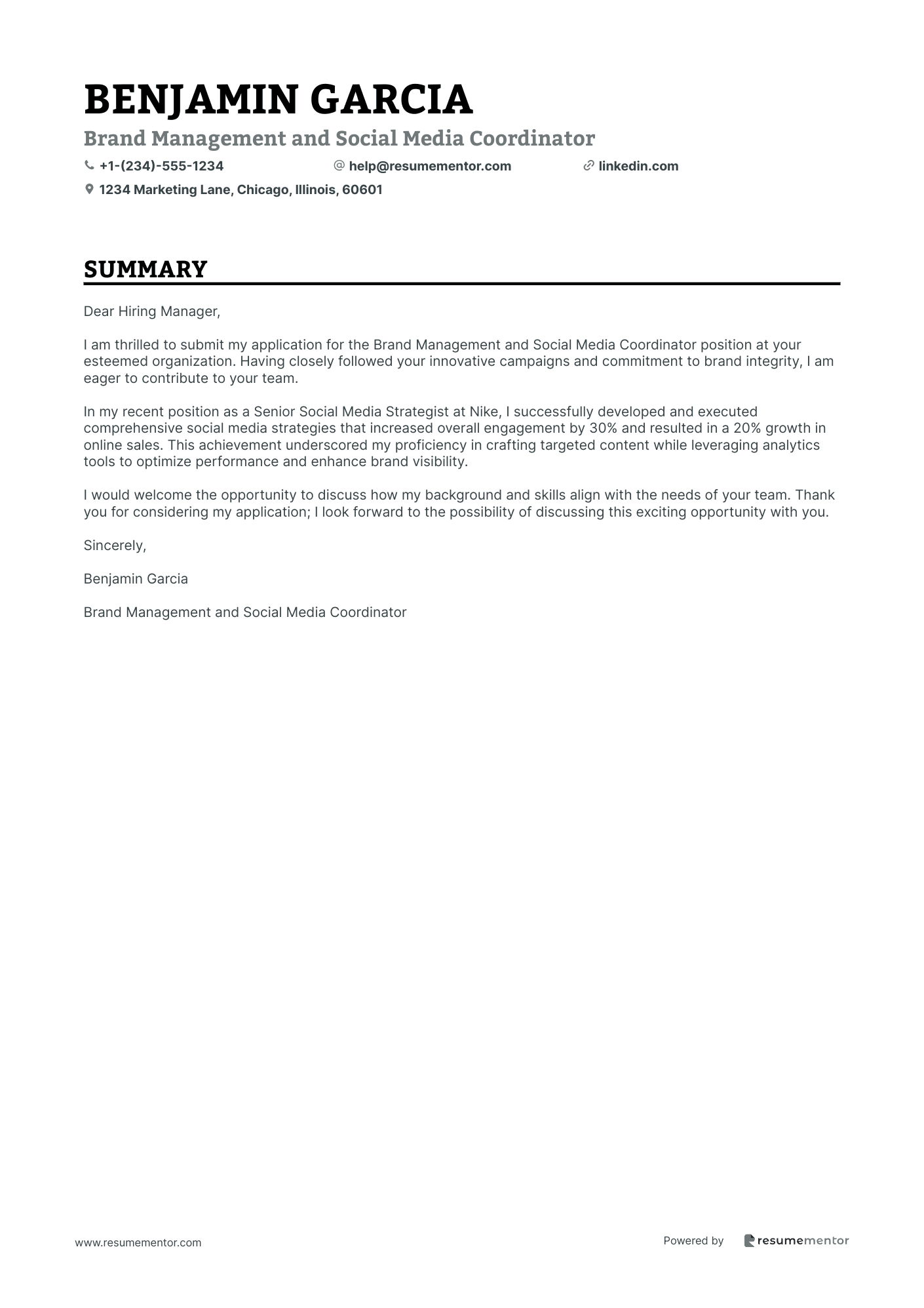 Brand Management and Social Media Coordinator