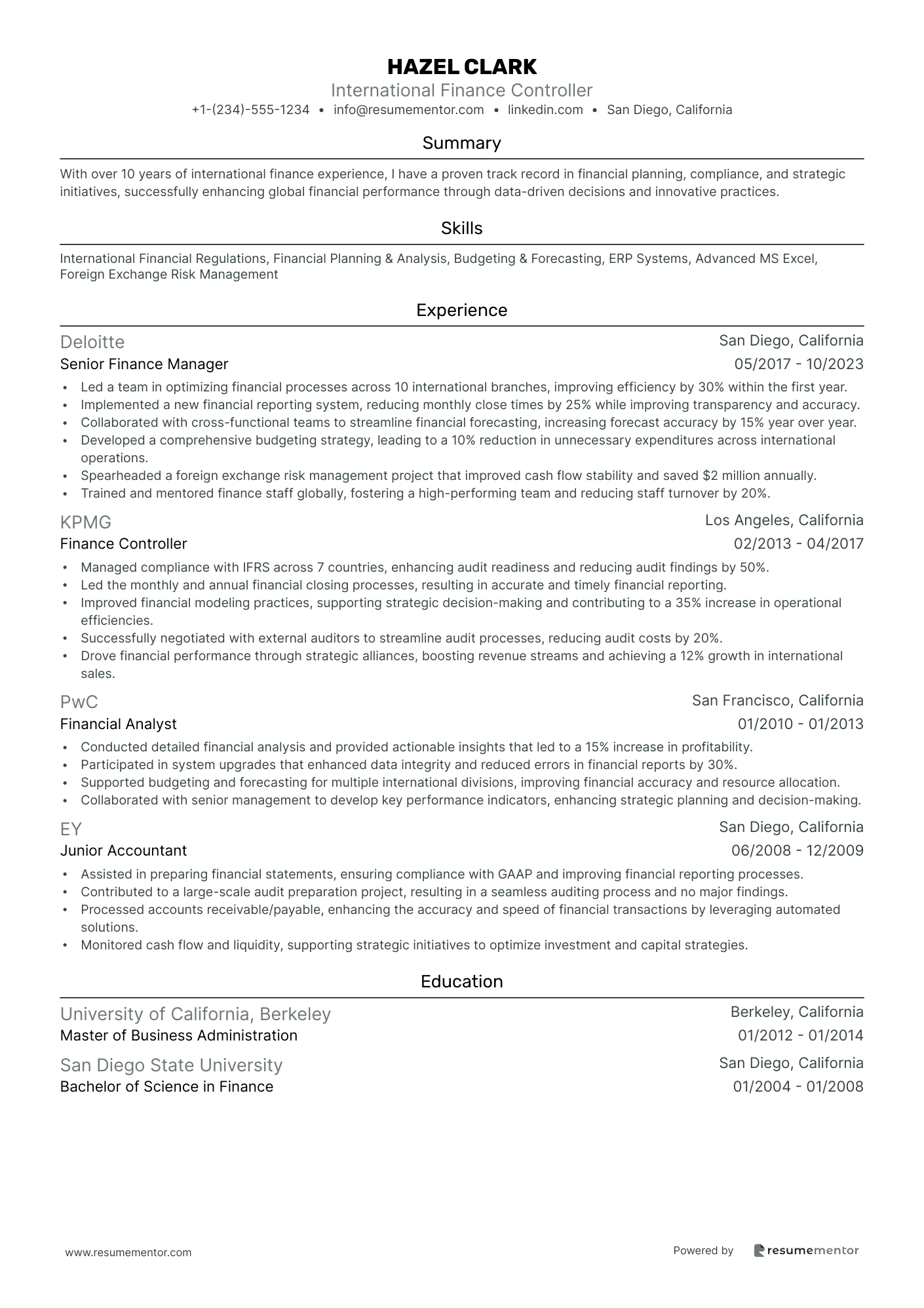 International Finance Controller