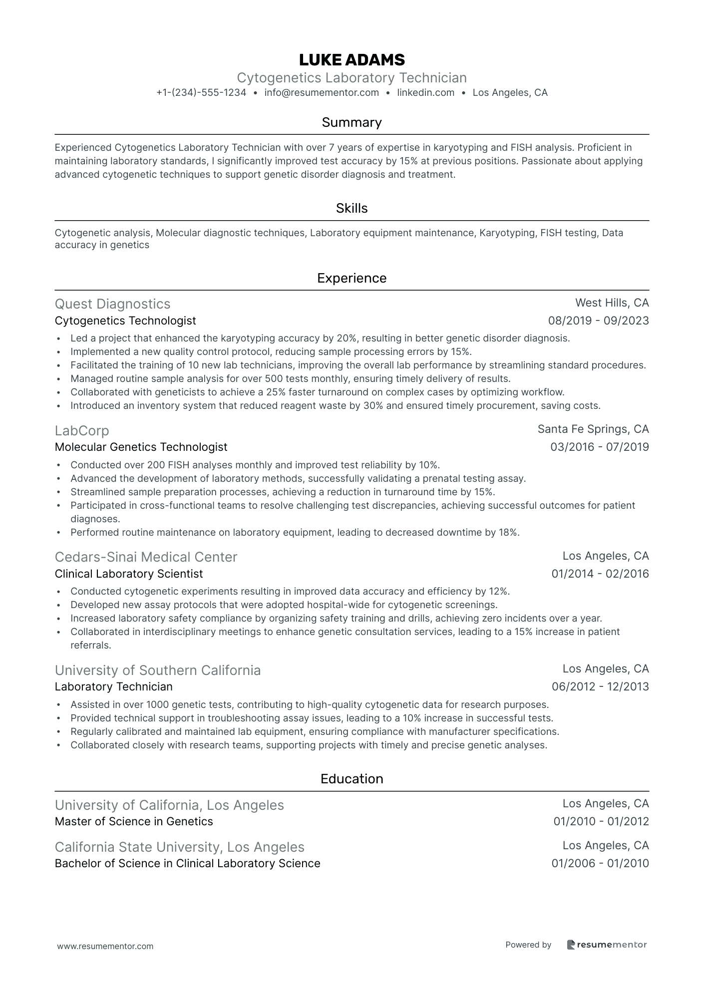 Cytogenetics Laboratory Technician
