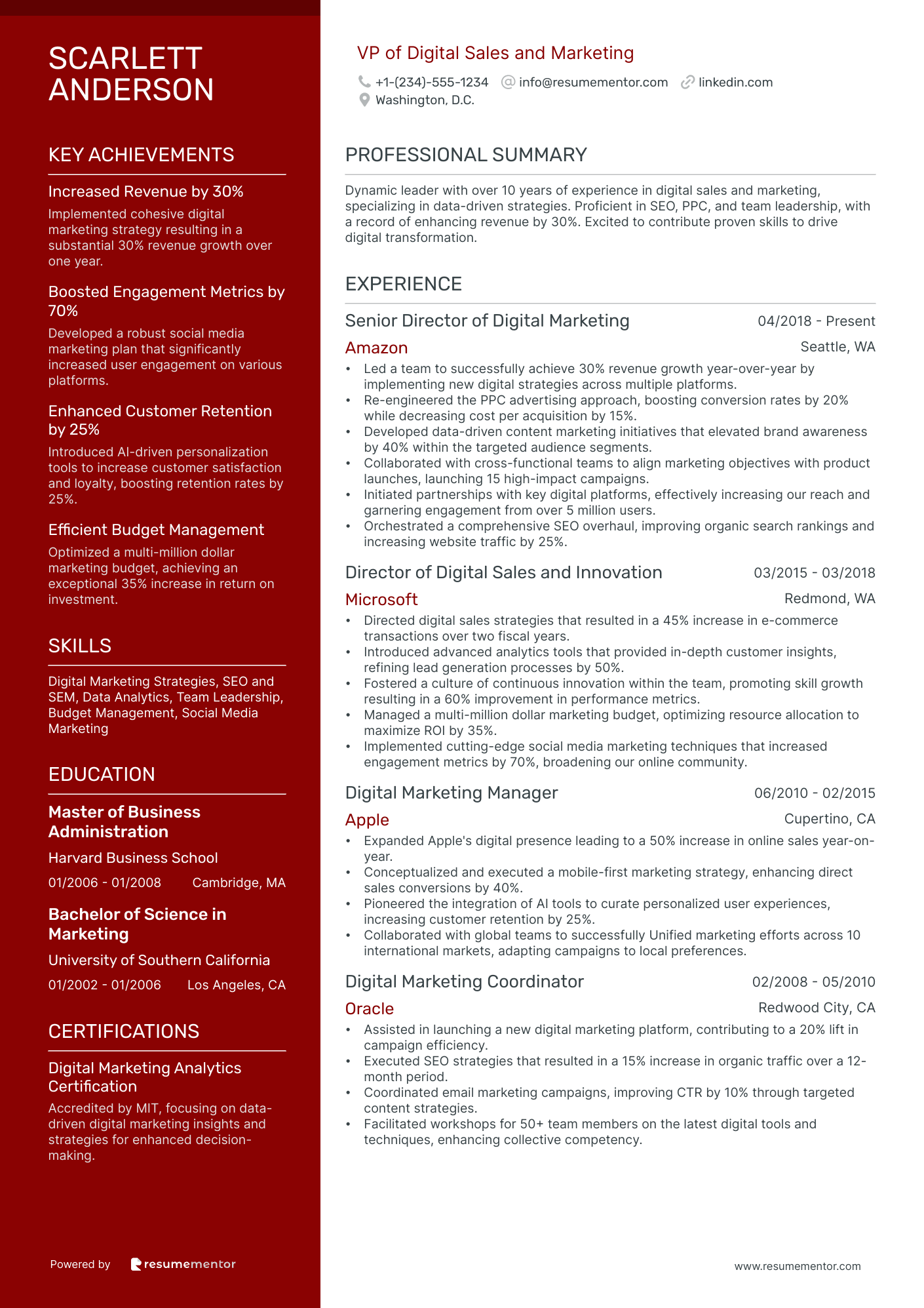 VP of Digital Sales and Marketing