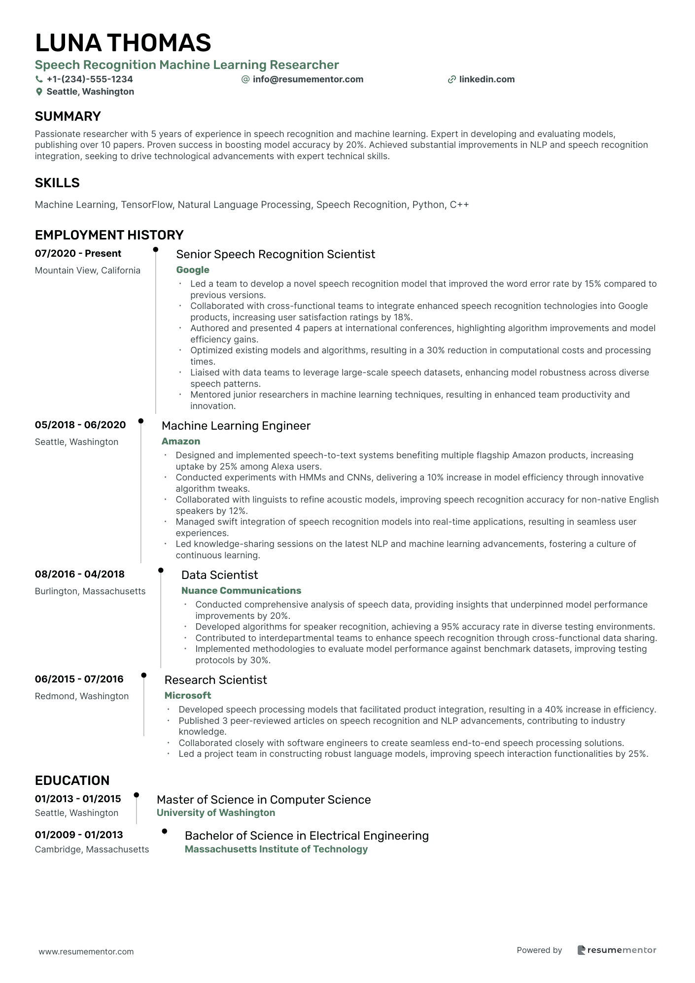 Speech Recognition Machine Learning Researcher
