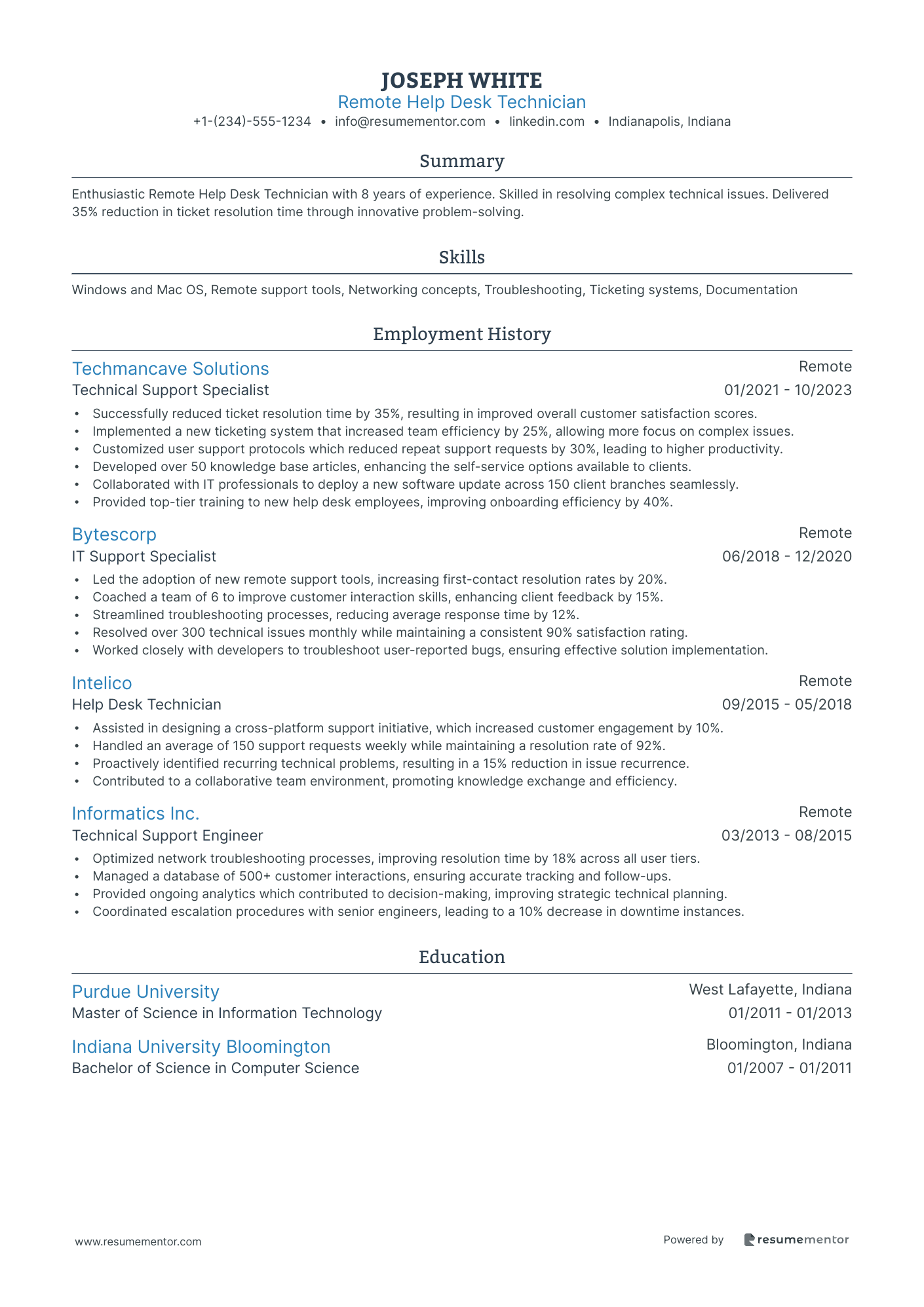 Remote Help Desk Technician