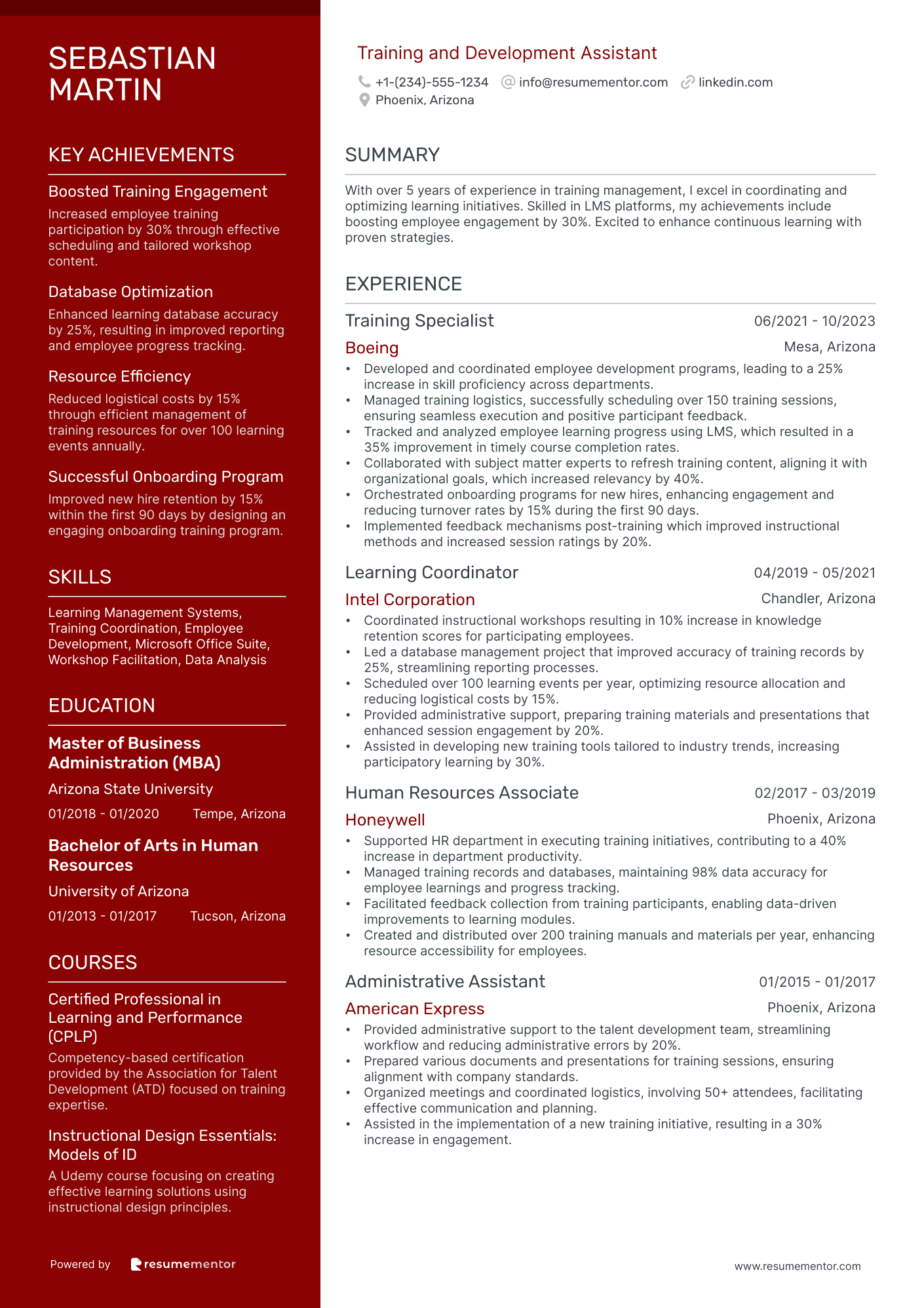 Training and Development Assistant
