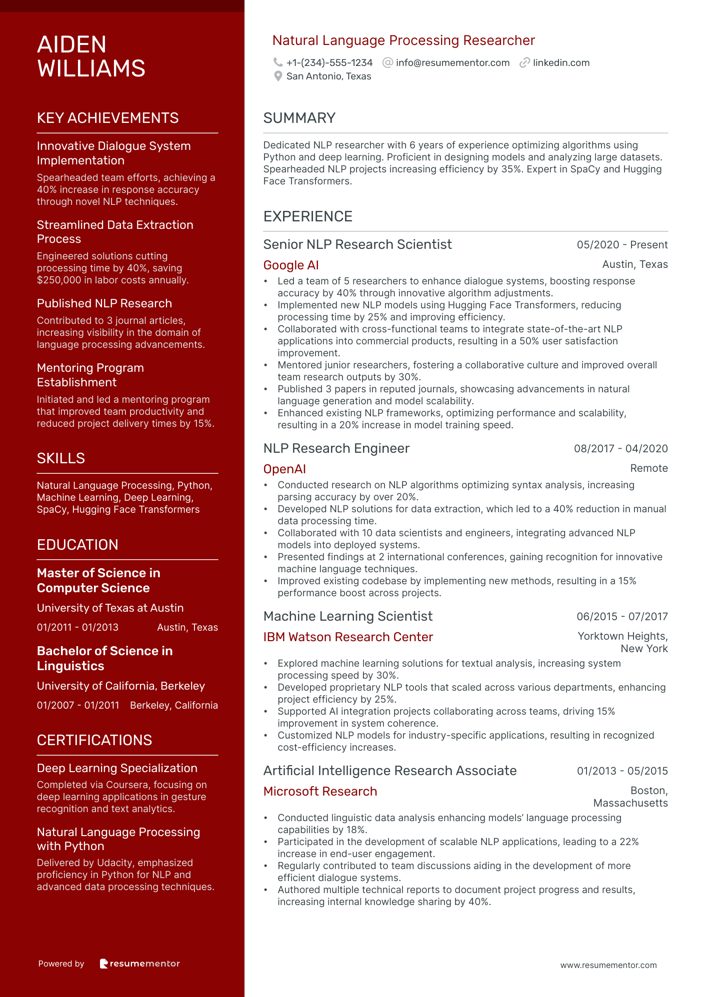 Natural Language Processing Researcher