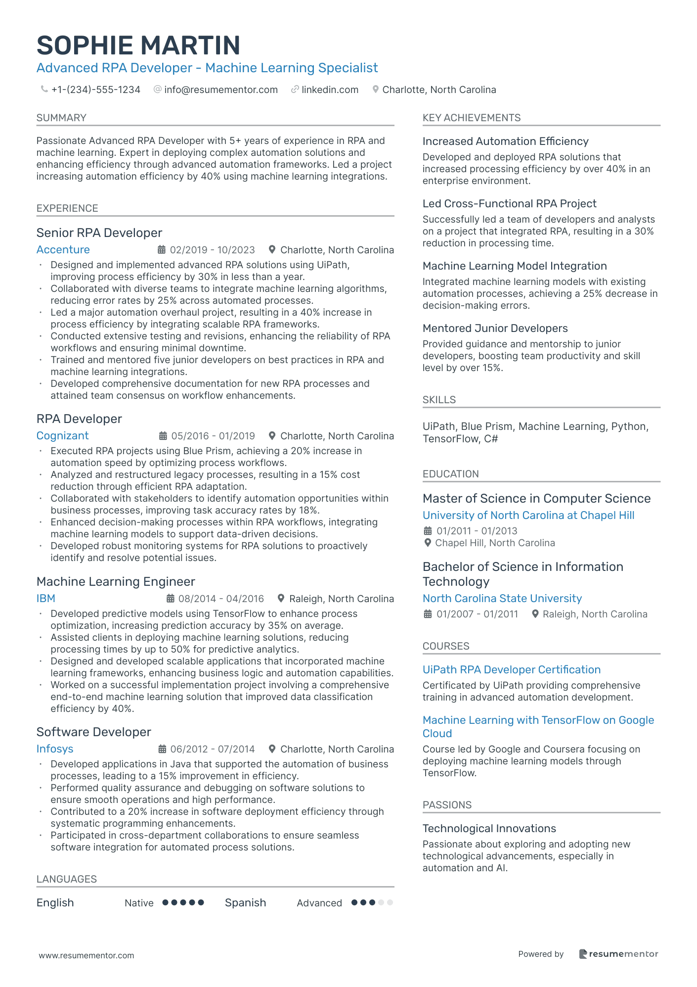 Advanced RPA Developer   Machine Learning Specialist