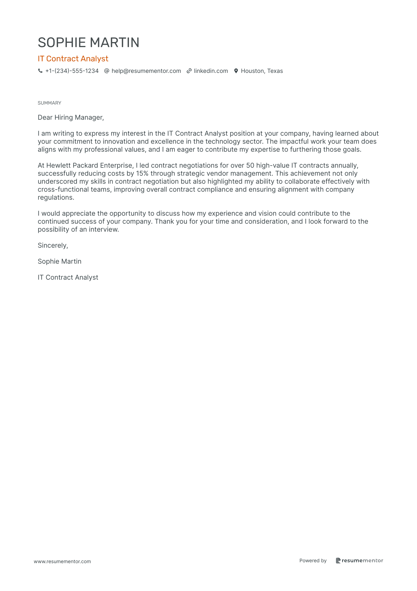 IT Contract Analyst
