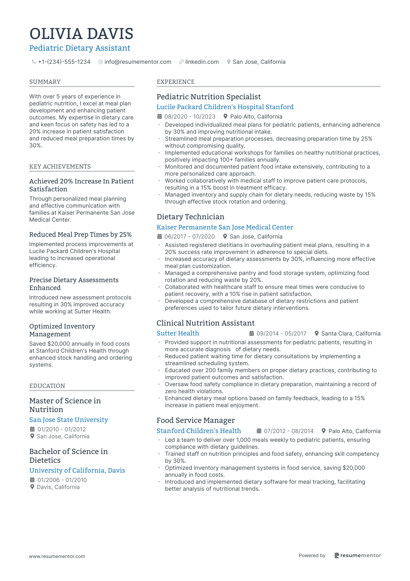 Pediatric Dietary Assistant