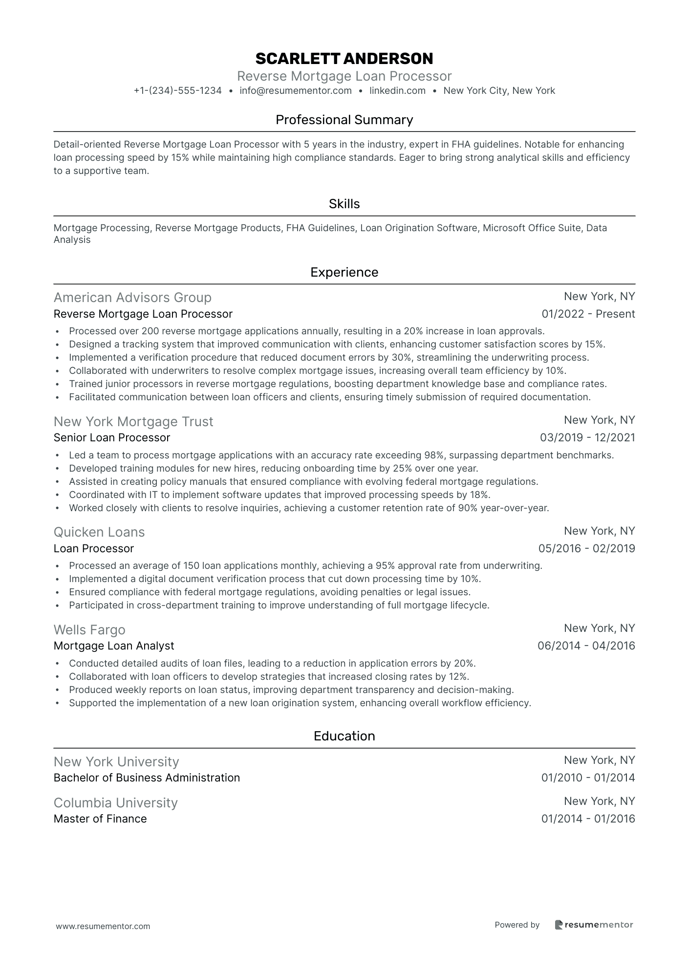 Reverse Mortgage Loan Processor