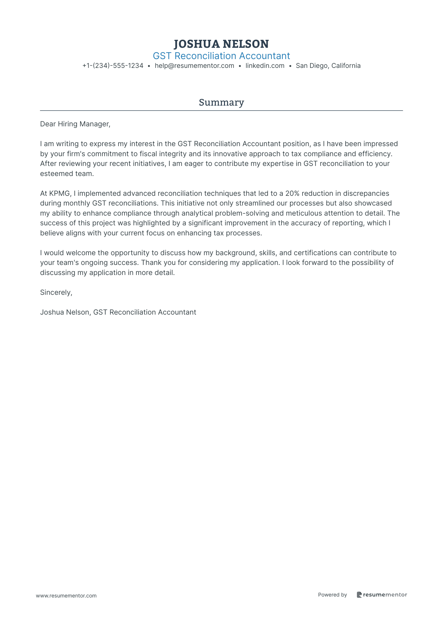 GST Reconciliation Accountant