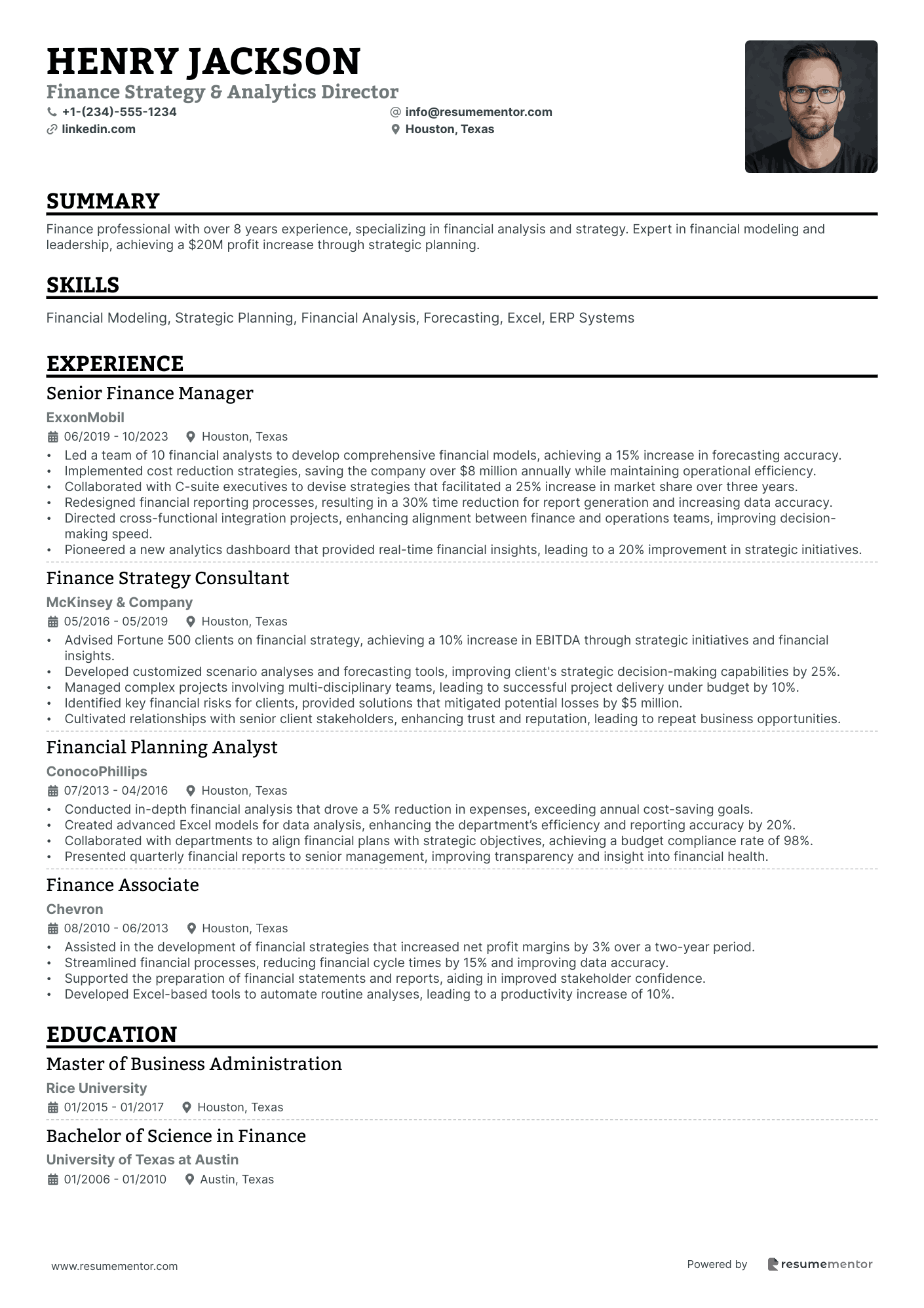 Finance Strategy & Analytics Director