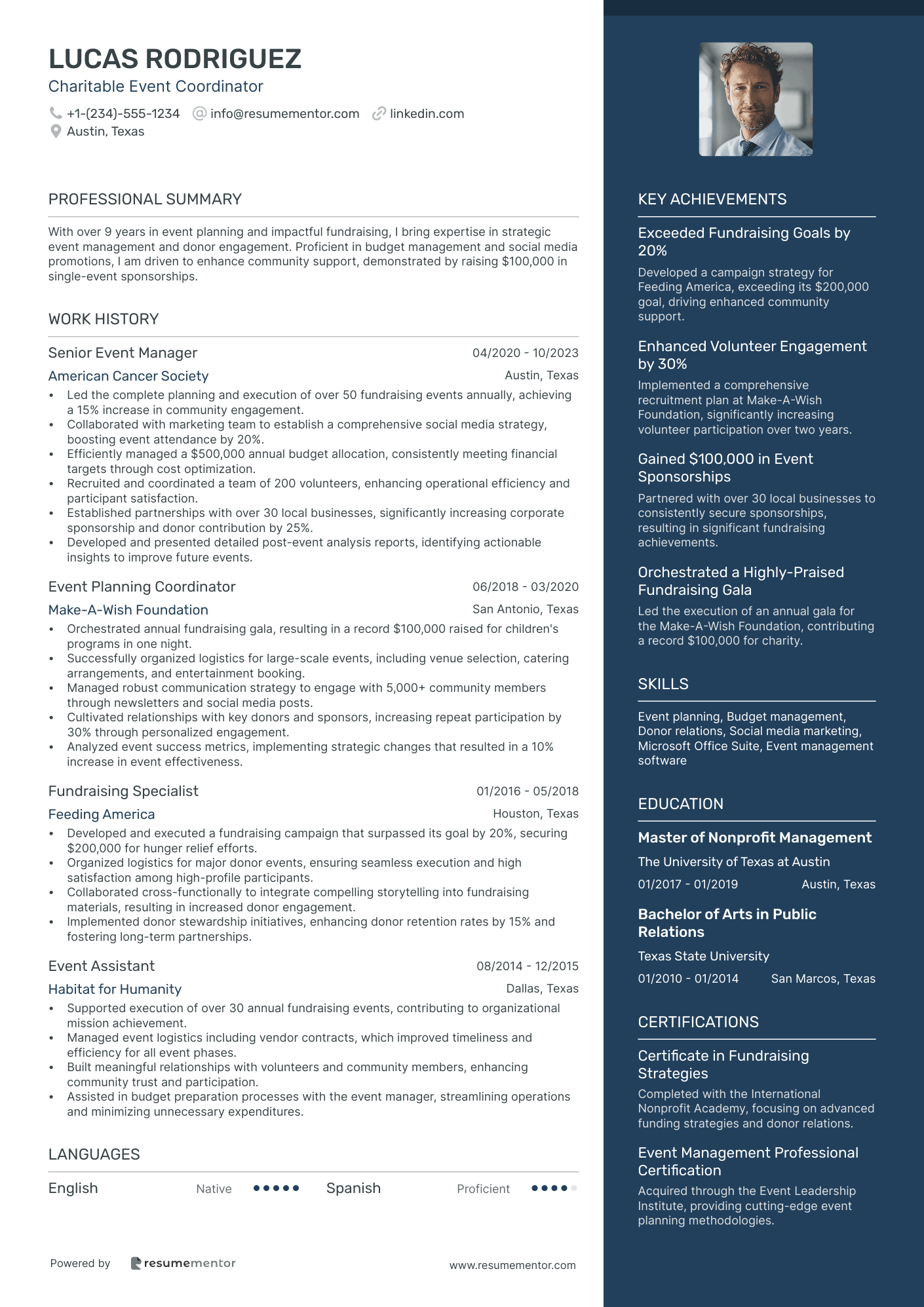 Charitable Event Coordinator