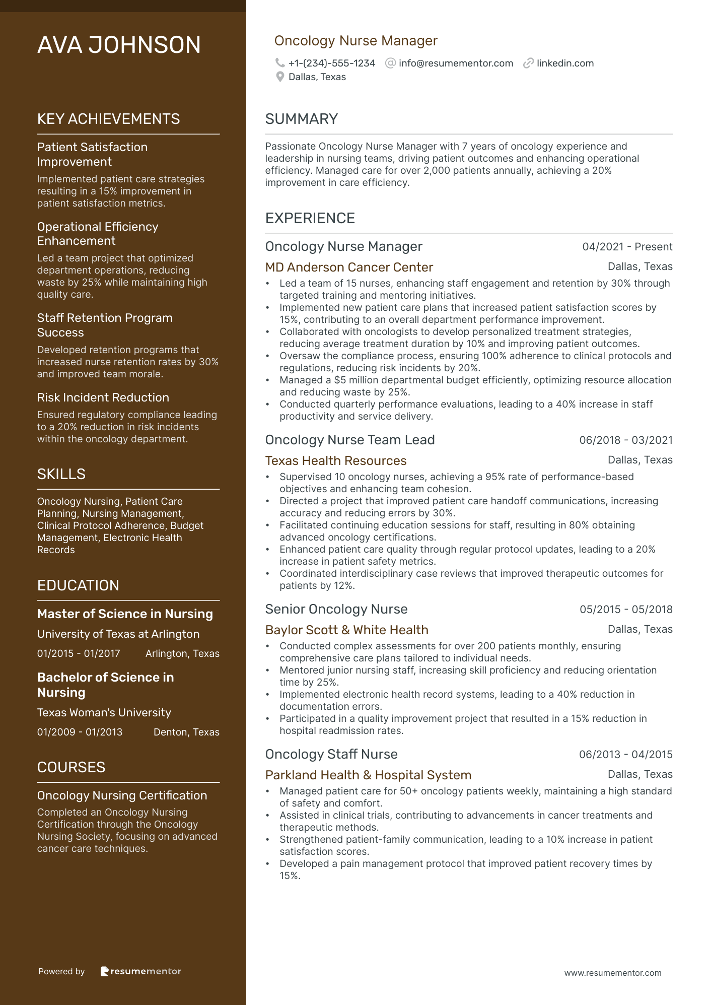 Oncology Nurse Manager