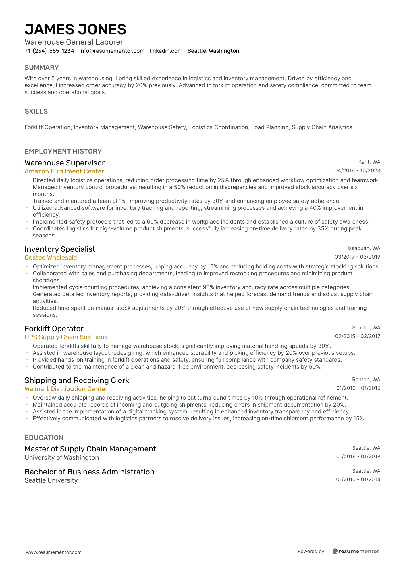 Warehouse General Laborer