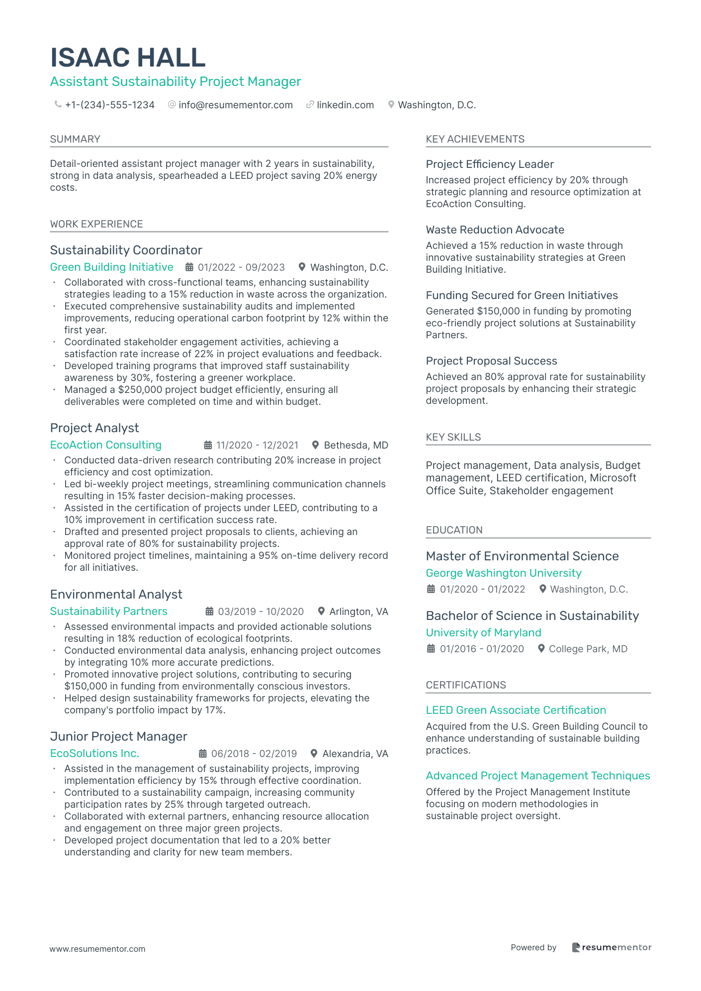 Assistant Sustainability Project Manager