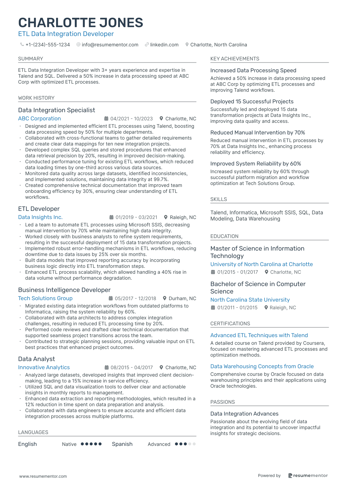 ETL Data Integration Developer