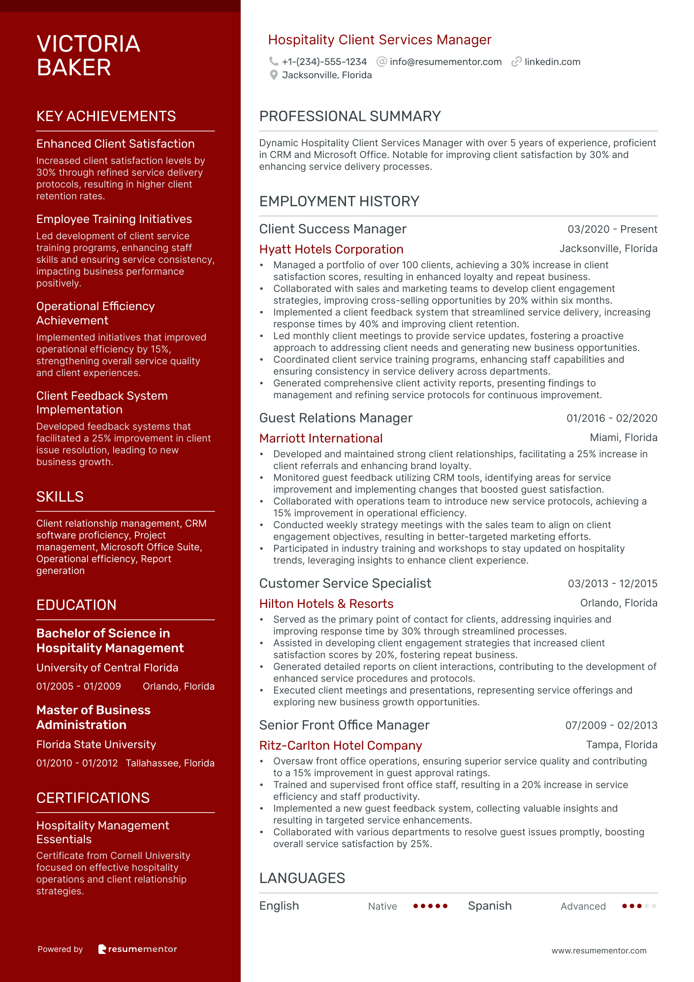 Hospitality Client Services Manager