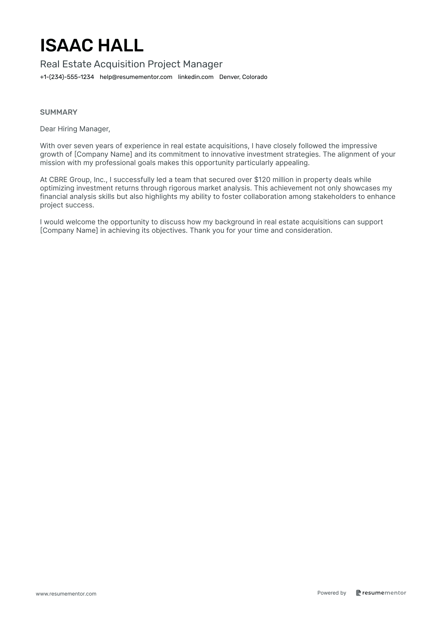Real Estate Acquisition Project Manager