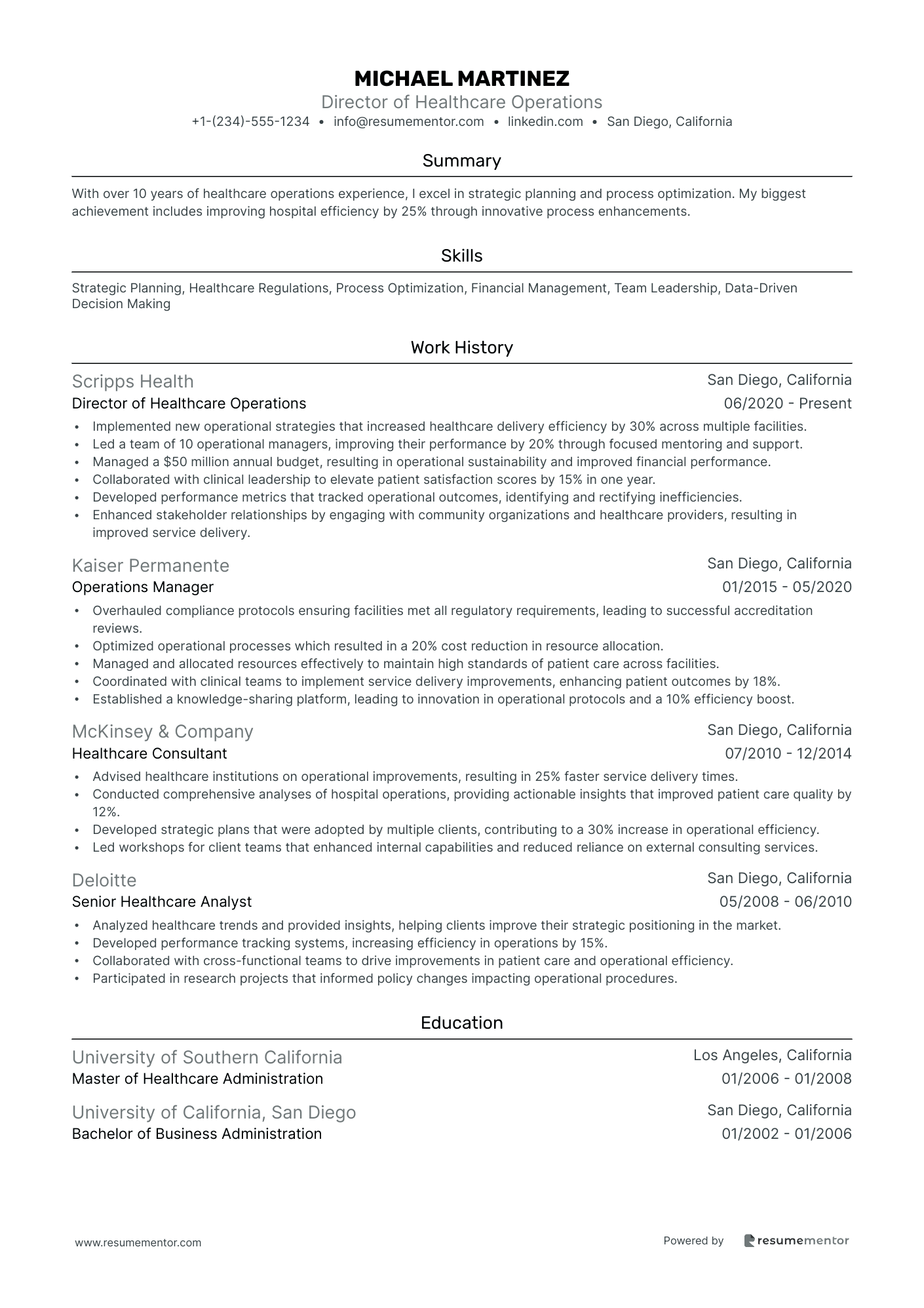 Director of Healthcare Operations