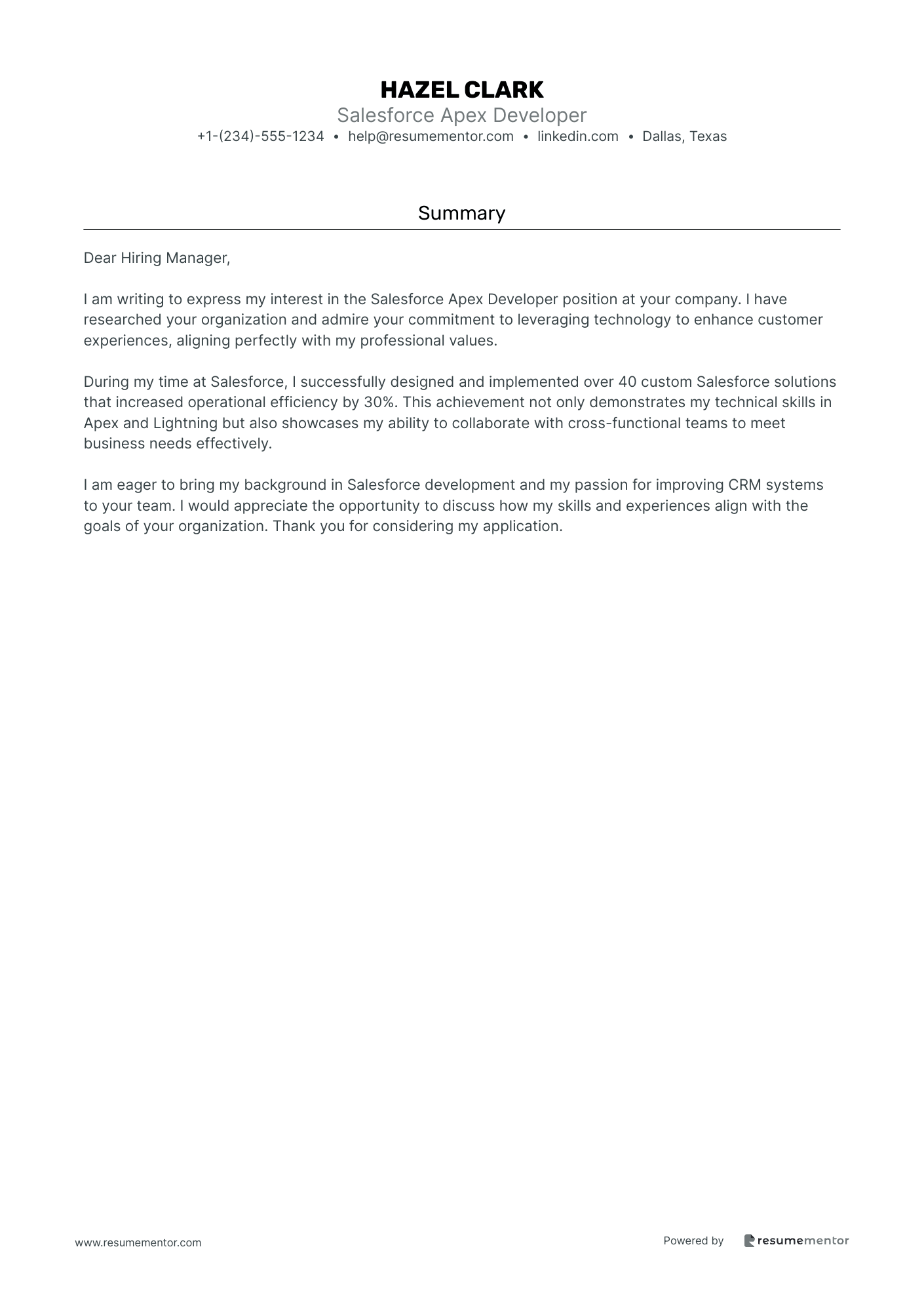 Salesforce Apex Developer