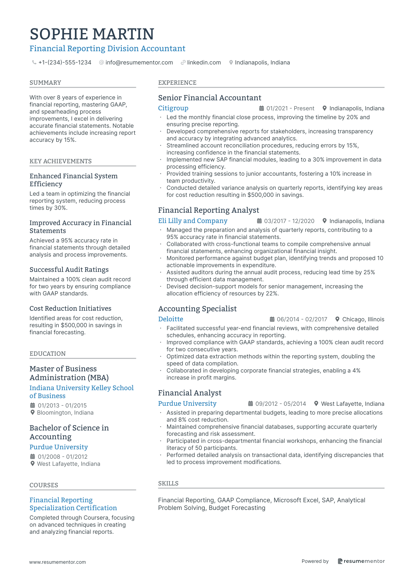 Financial Reporting Division Accountant