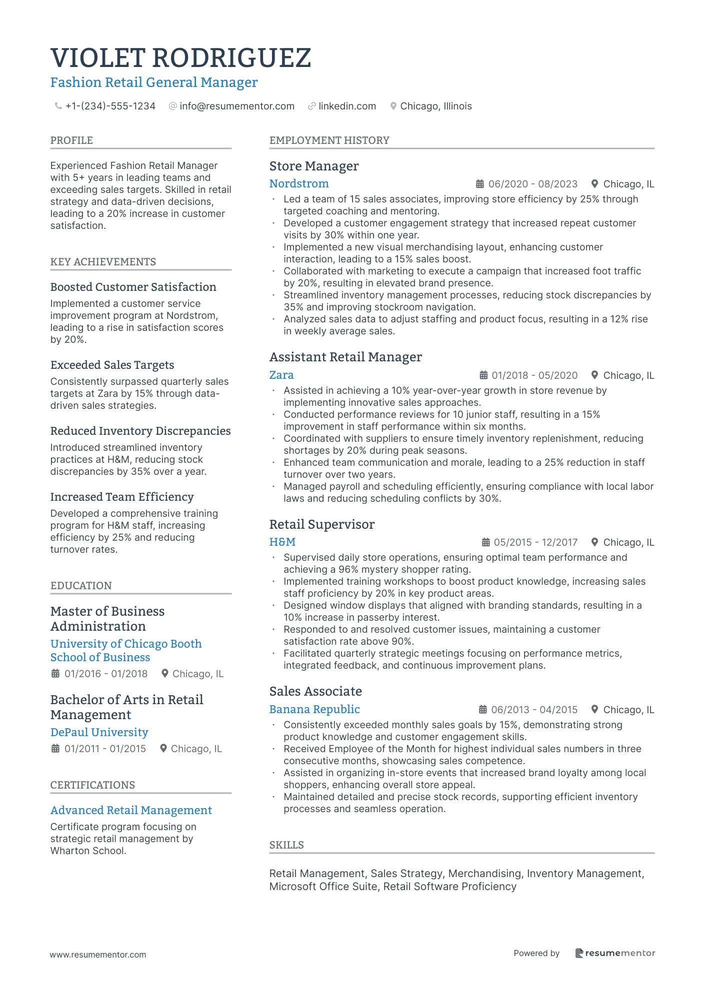 Fashion Retail General Manager