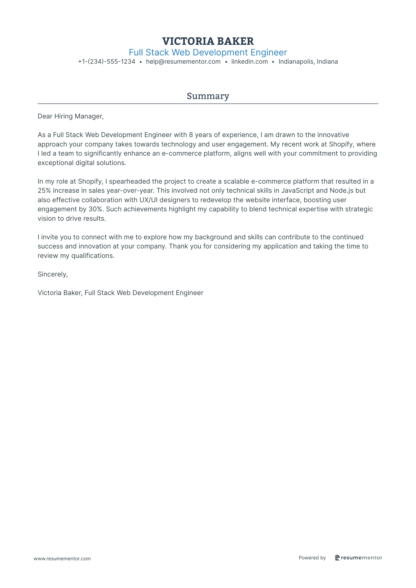 Full Stack Web Development Engineer
