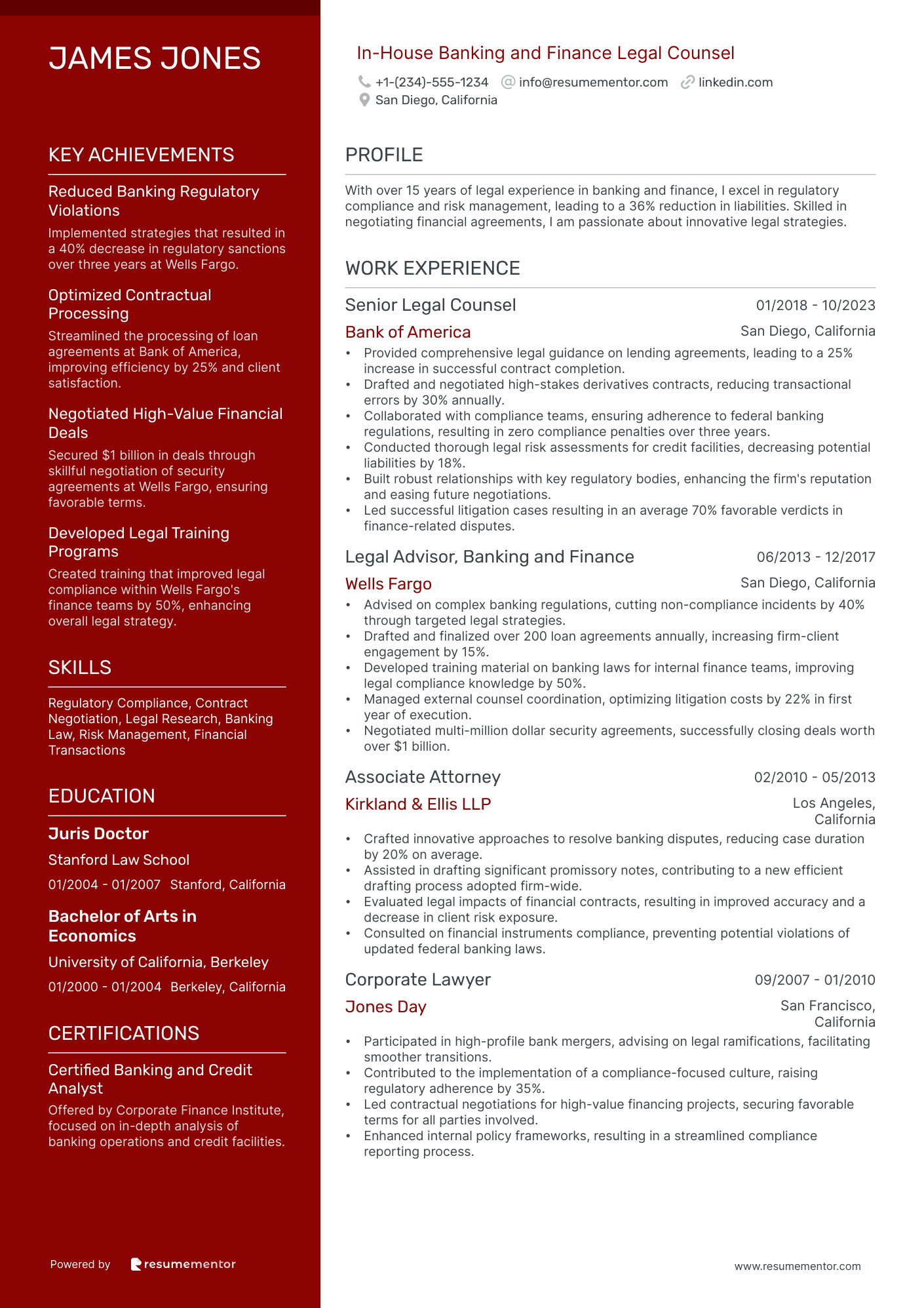 In House Banking and Finance Legal Counsel