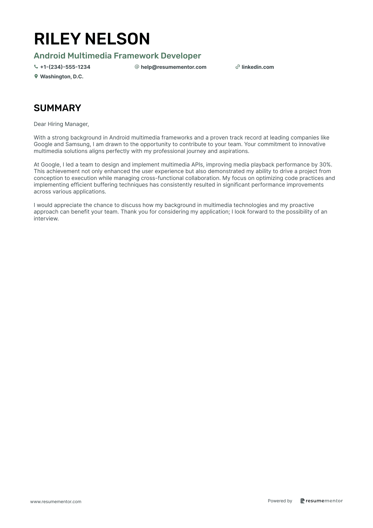 Android Multimedia Framework Developer