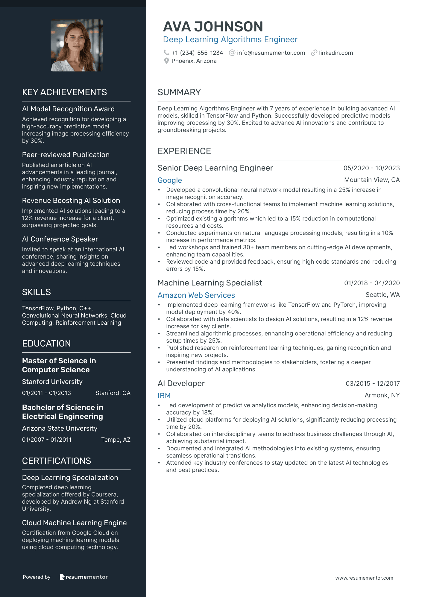 Deep Learning Algorithms Engineer