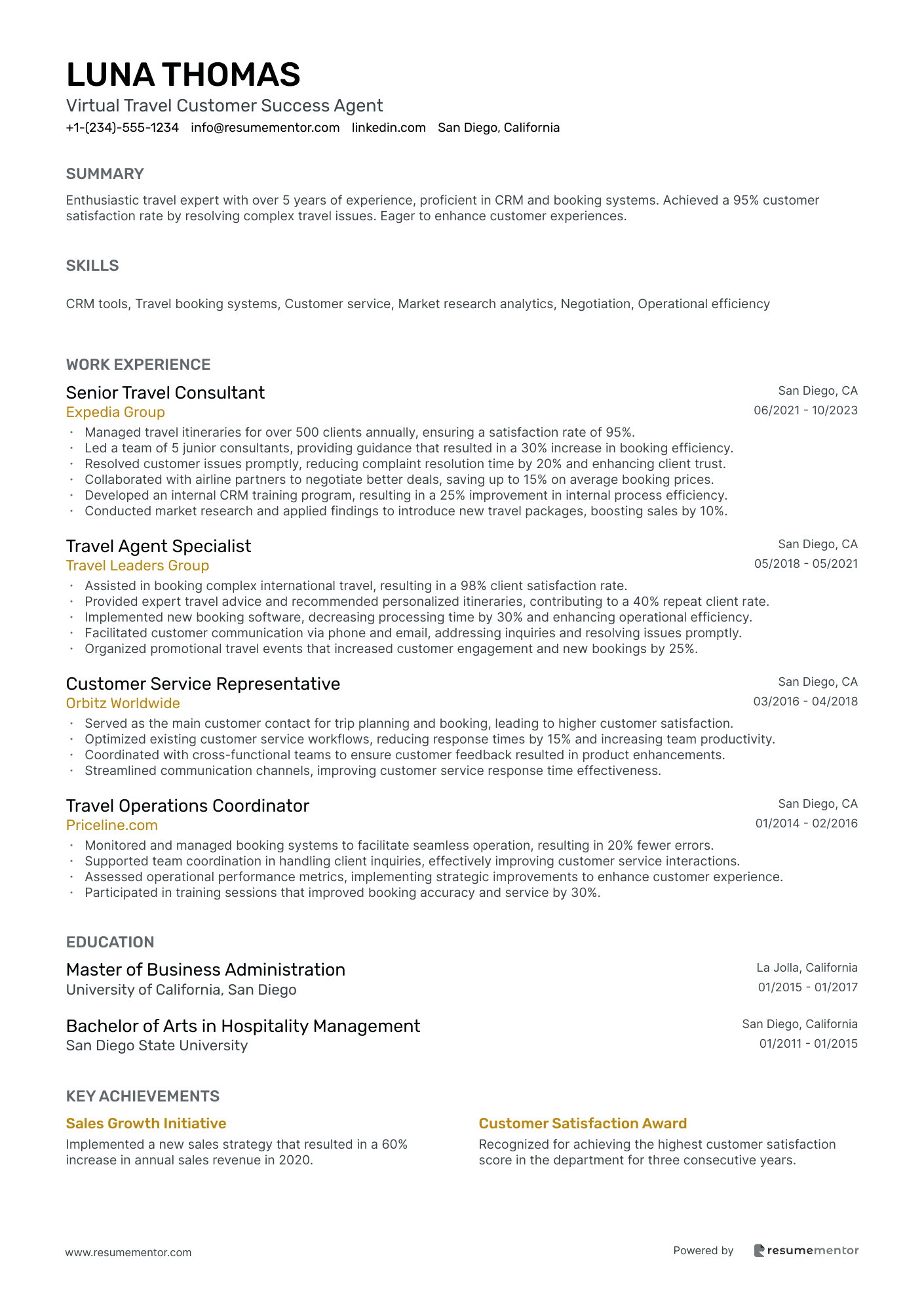 Virtual Travel Customer Success Agent