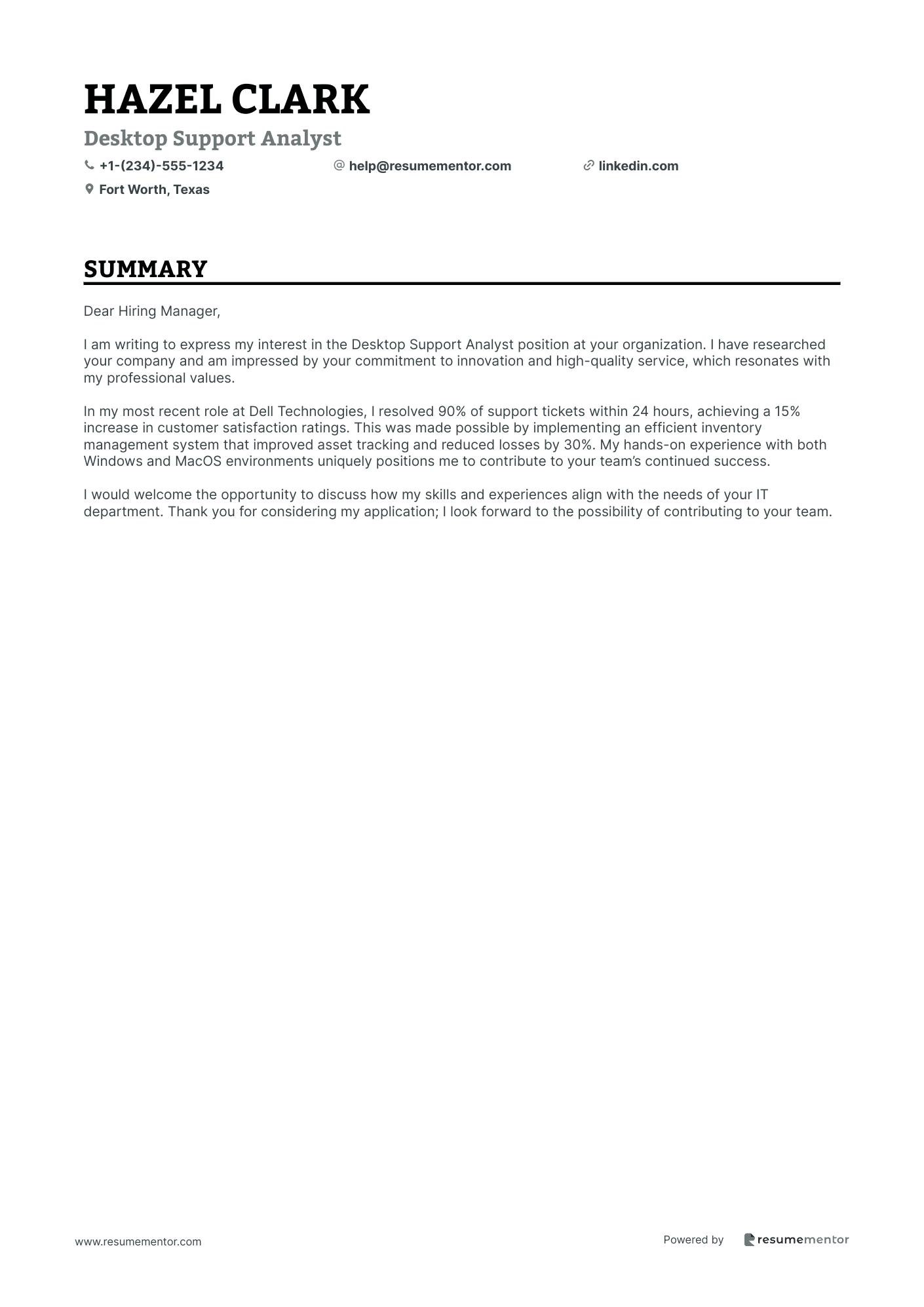 Desktop Support Analyst