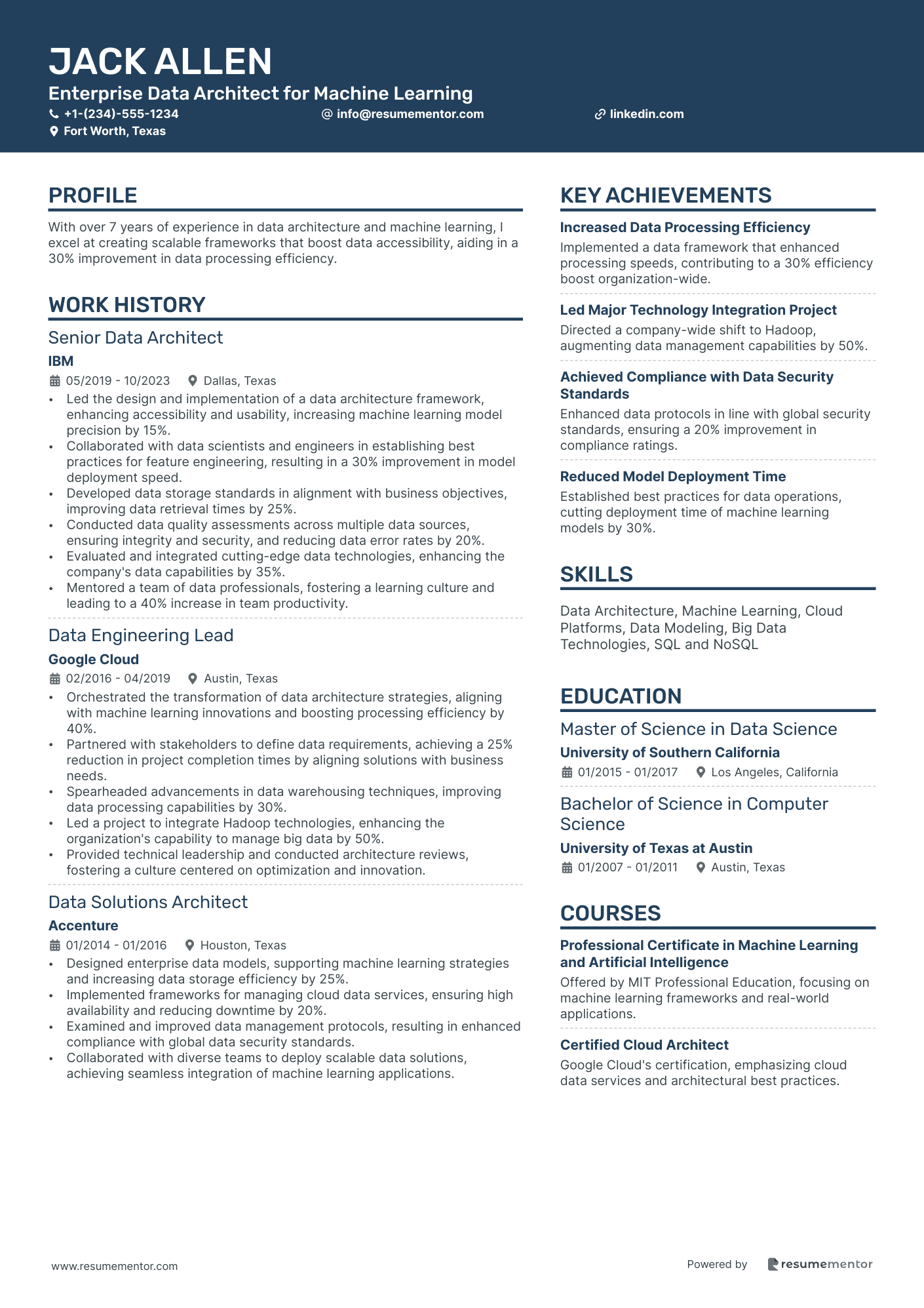 Enterprise Data Architect for Machine Learning