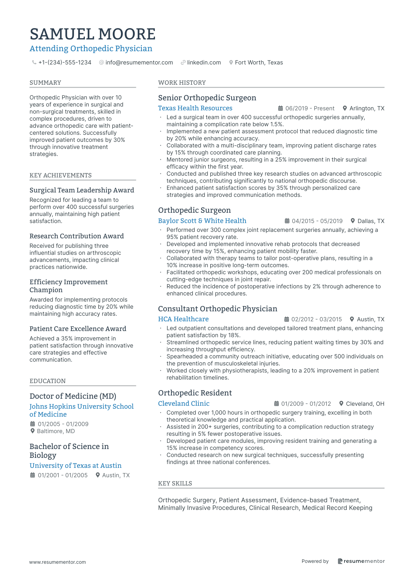 Attending Orthopedic Physician