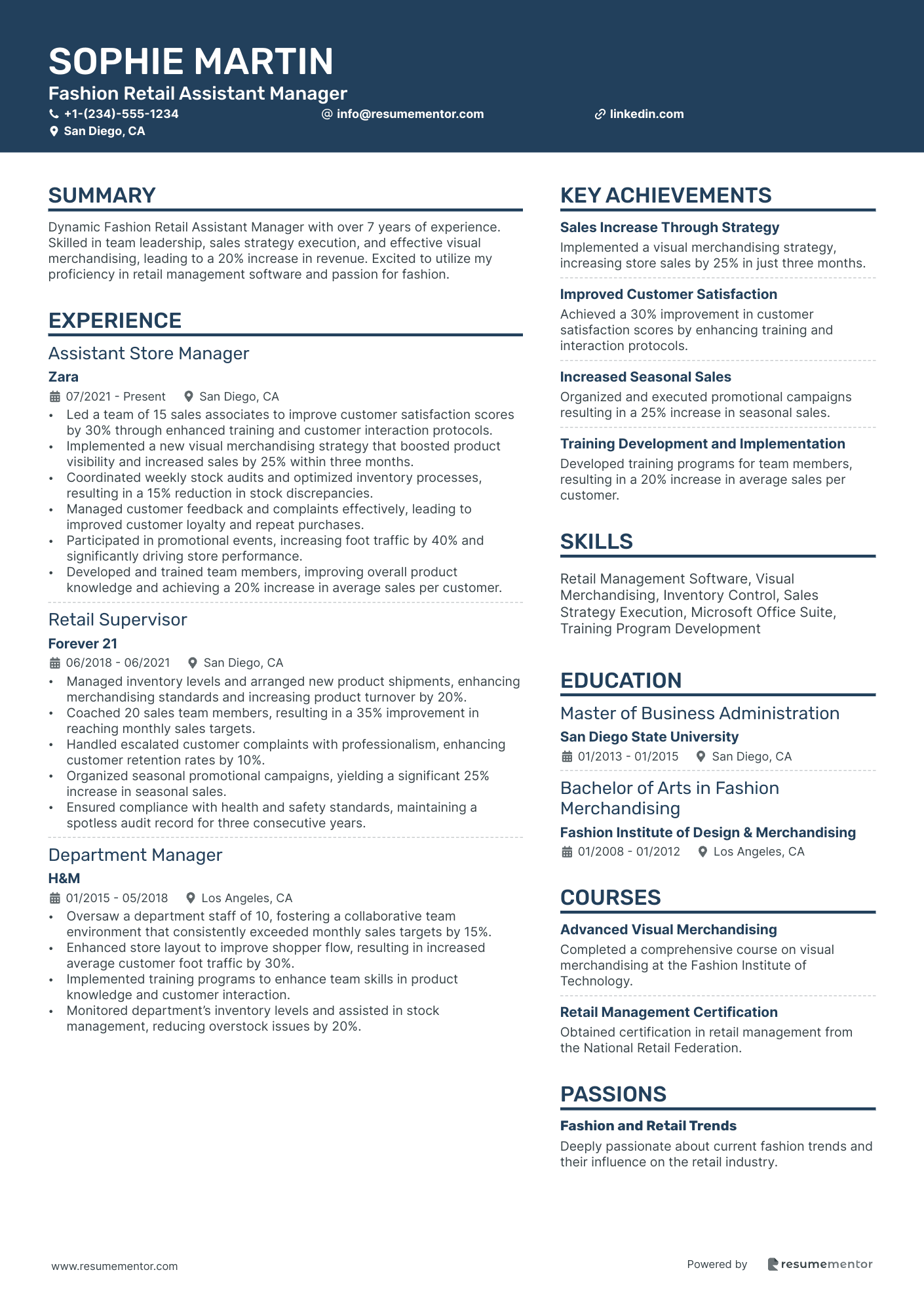 Fashion Retail Assistant Manager